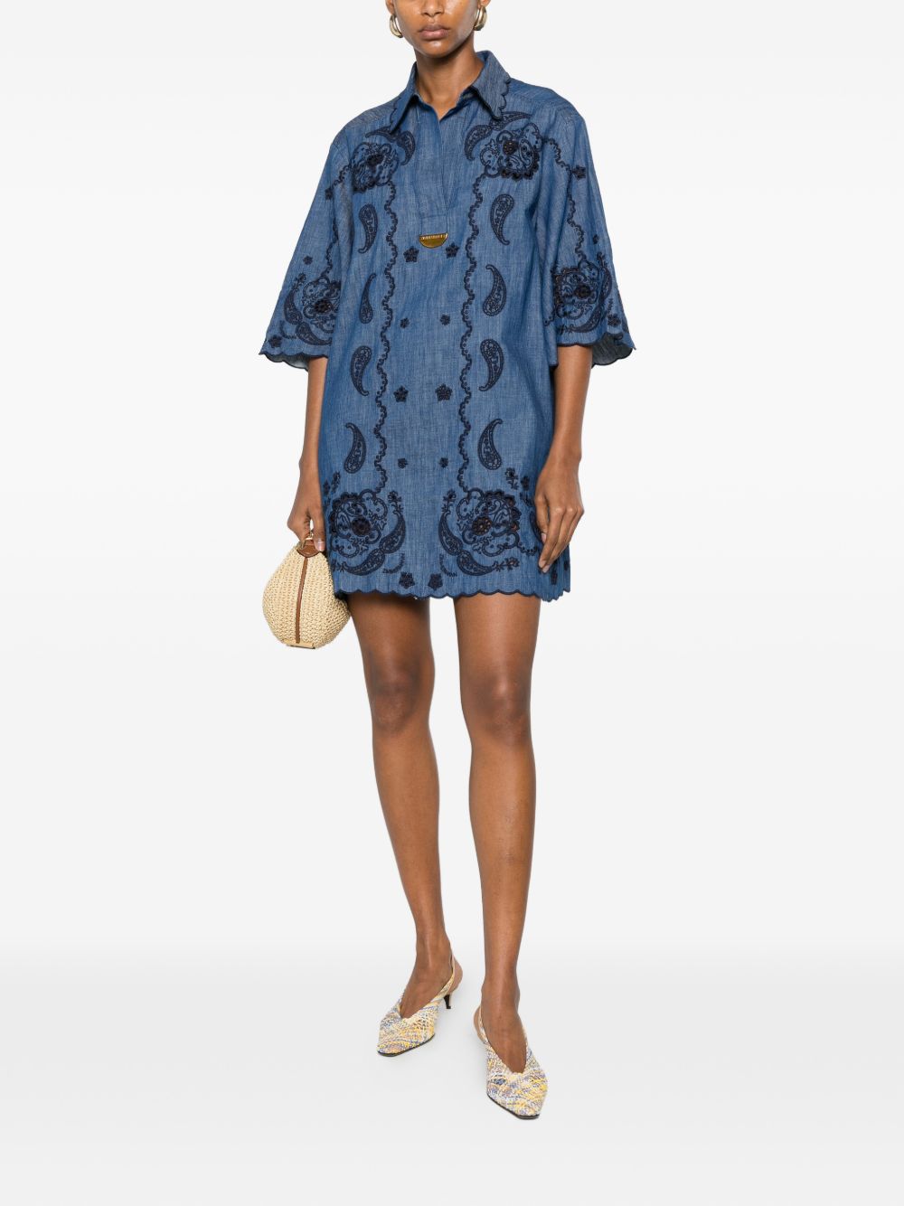 Zimmermann Women Aster Denim Mini Dress ZIMMERMANN