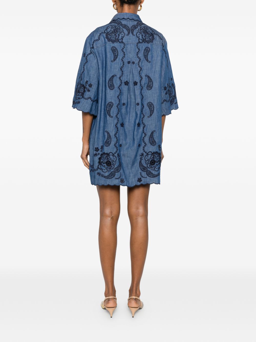 Zimmermann Women Aster Denim Mini Dress ZIMMERMANN