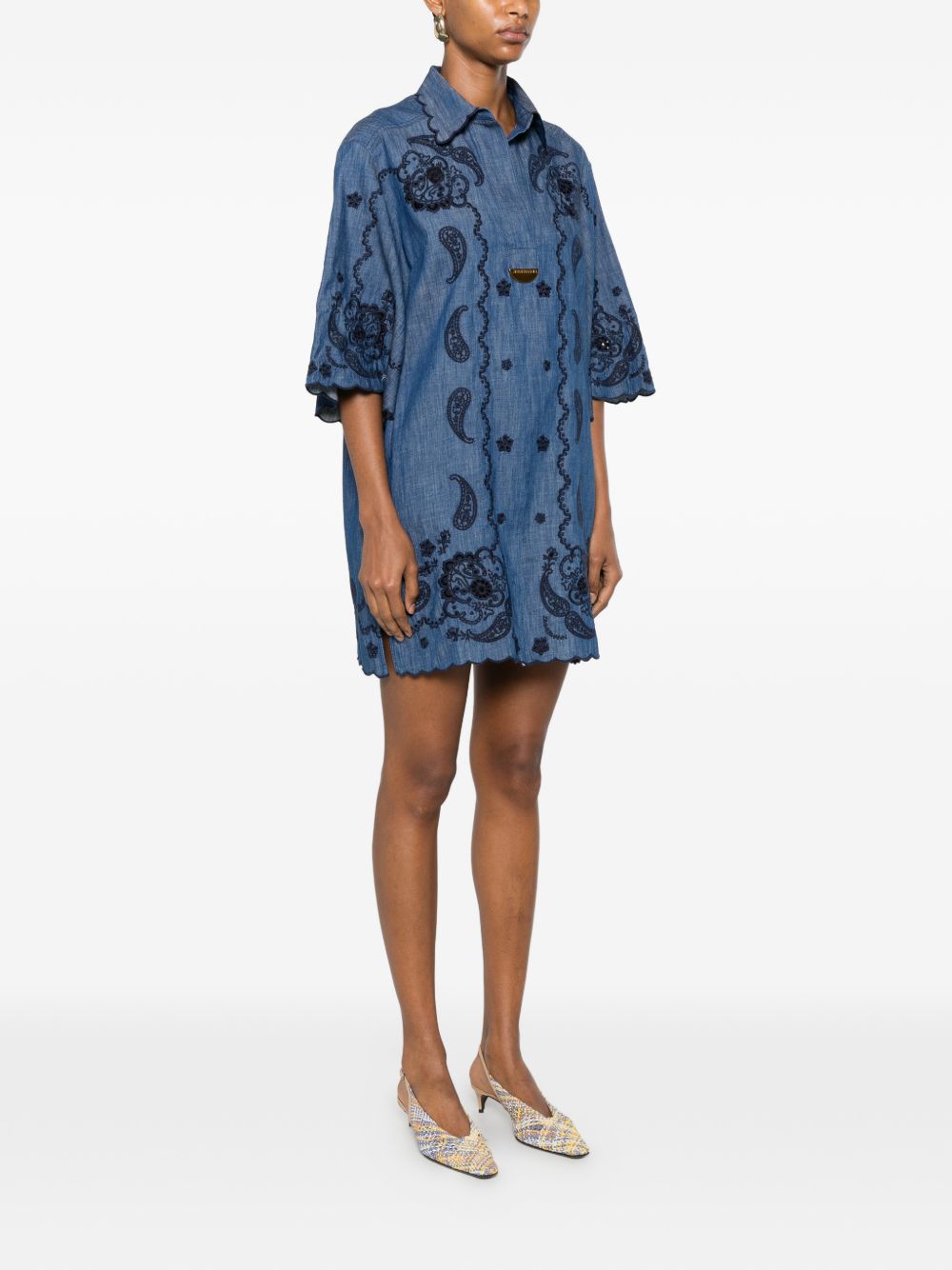 Zimmermann Women Aster Denim Mini Dress ZIMMERMANN