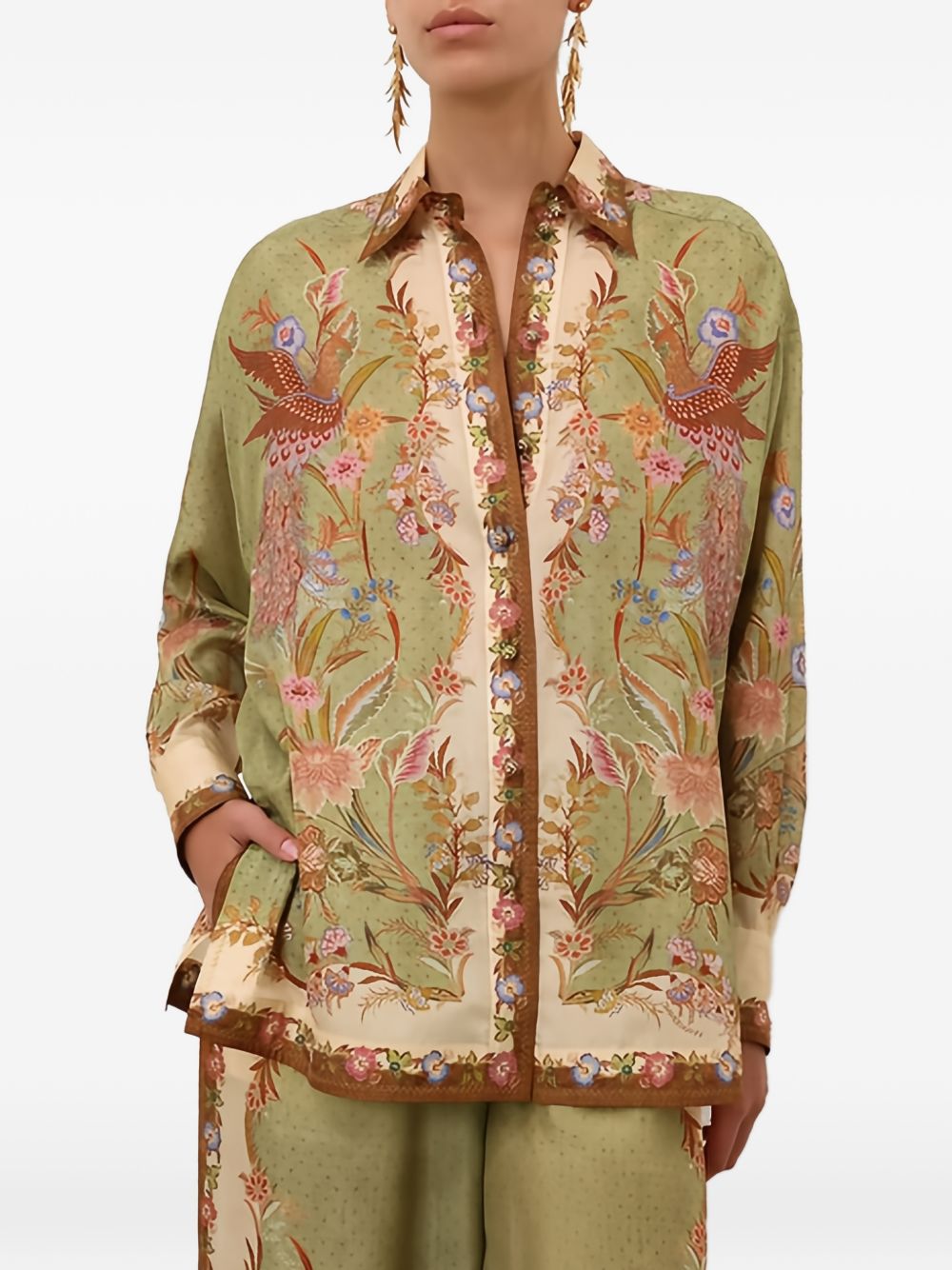 Zimmermann Women Indra Printed Silk Shirt ZIMMERMANN
