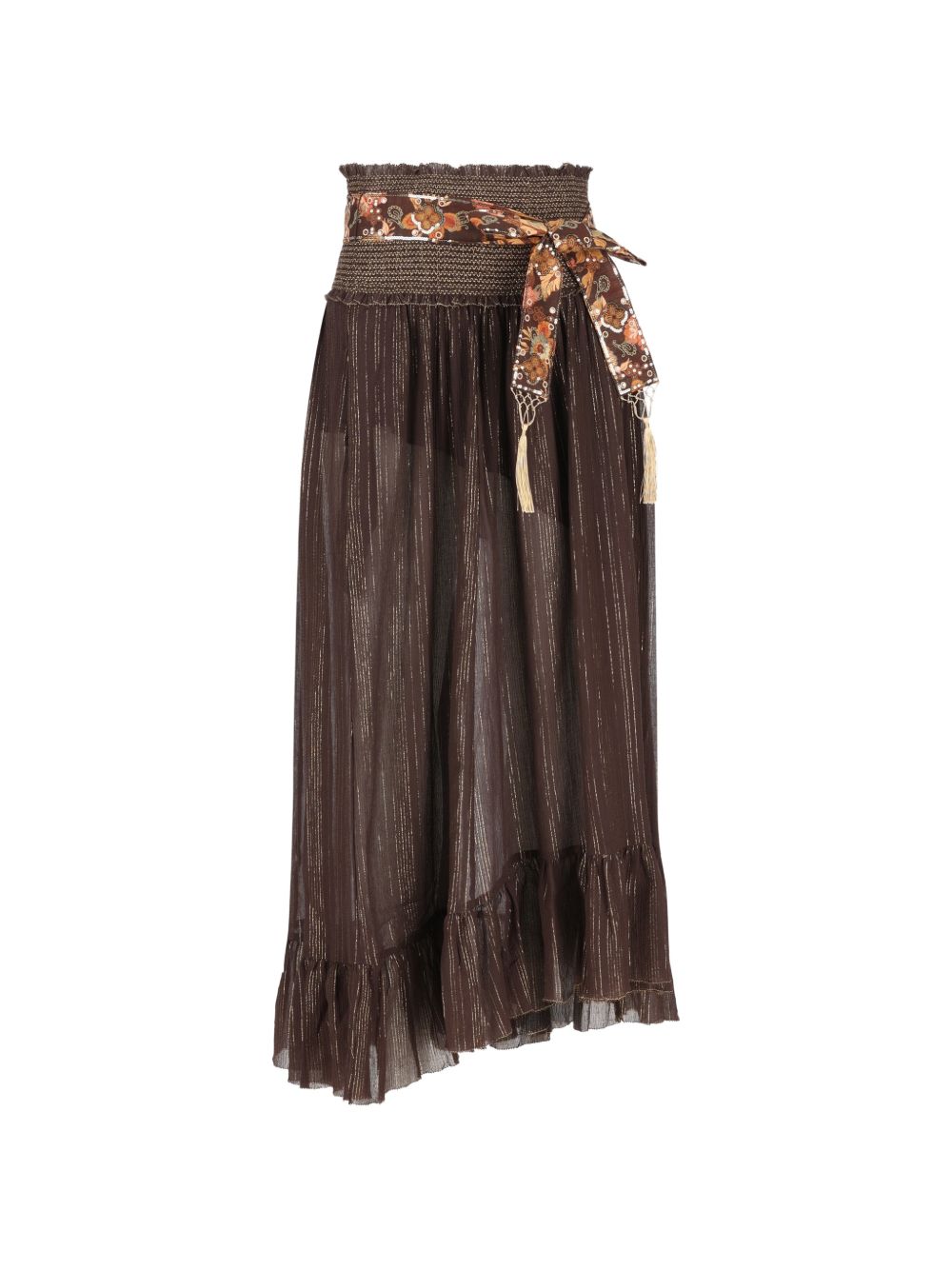 Zimmermann Women Aster Cotton And Silk Midi Skirt ZIMMERMANN