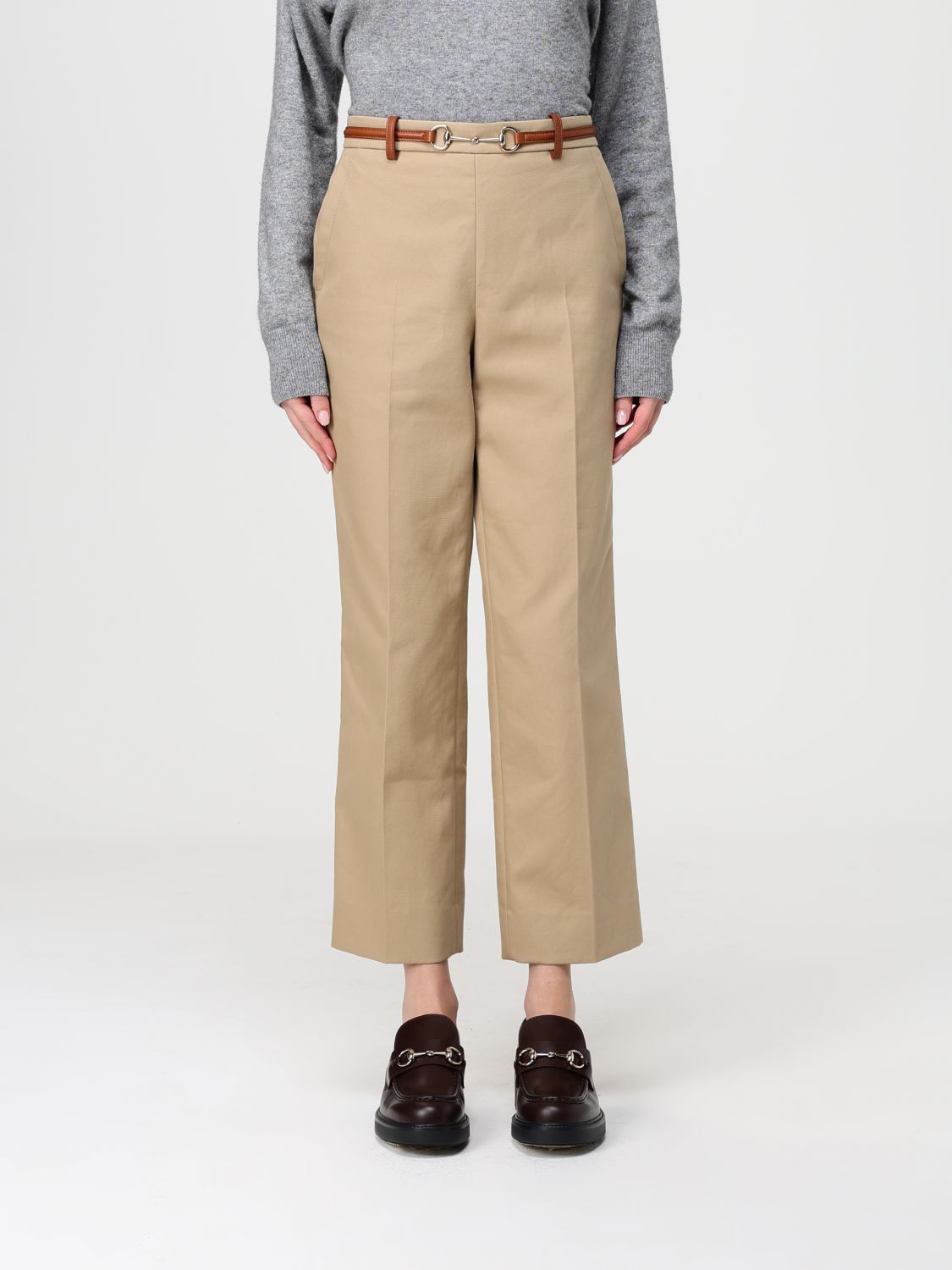 Gucci Pants Woman Beige GUCCI