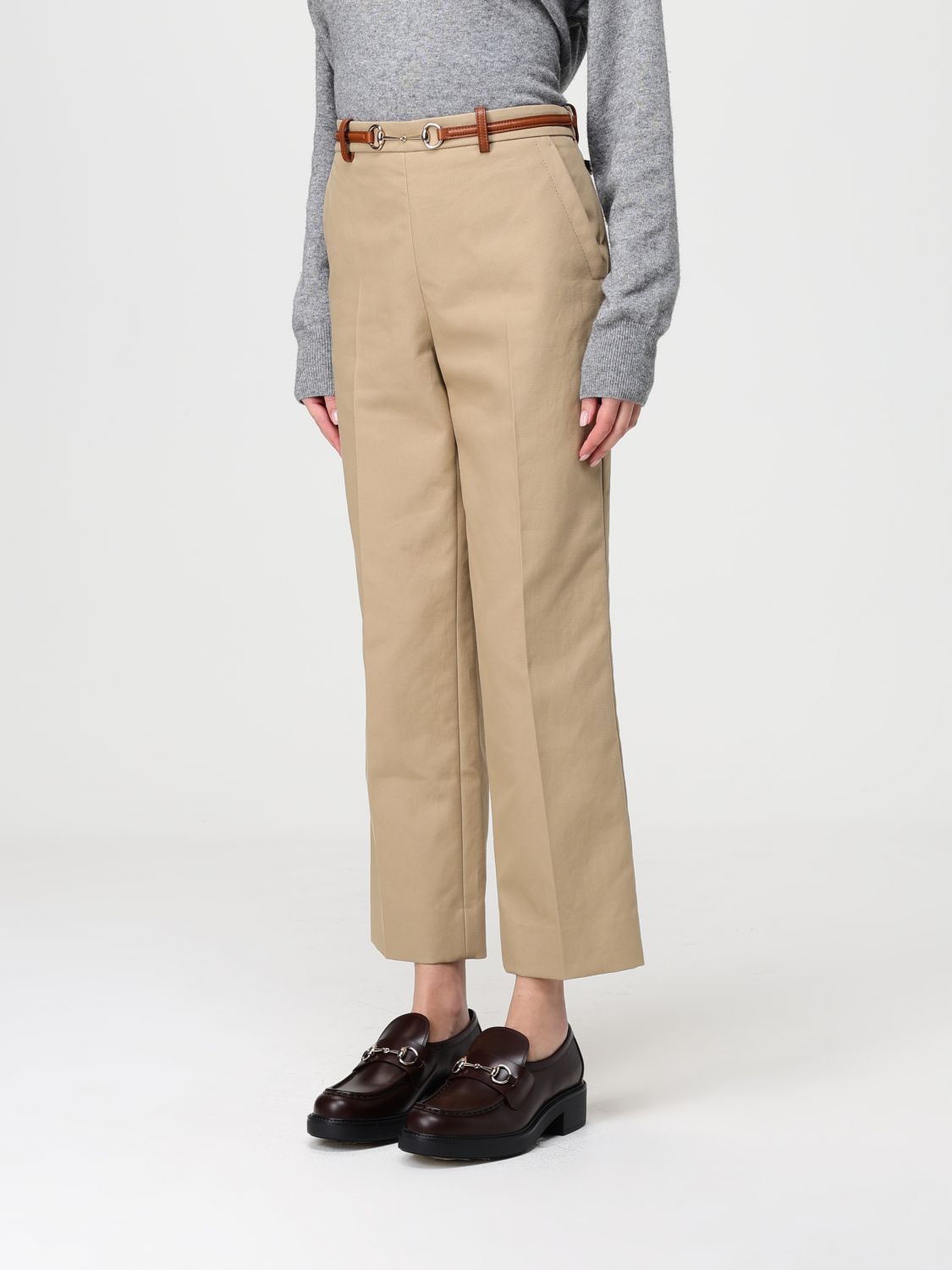 Gucci Pants Woman Beige GUCCI