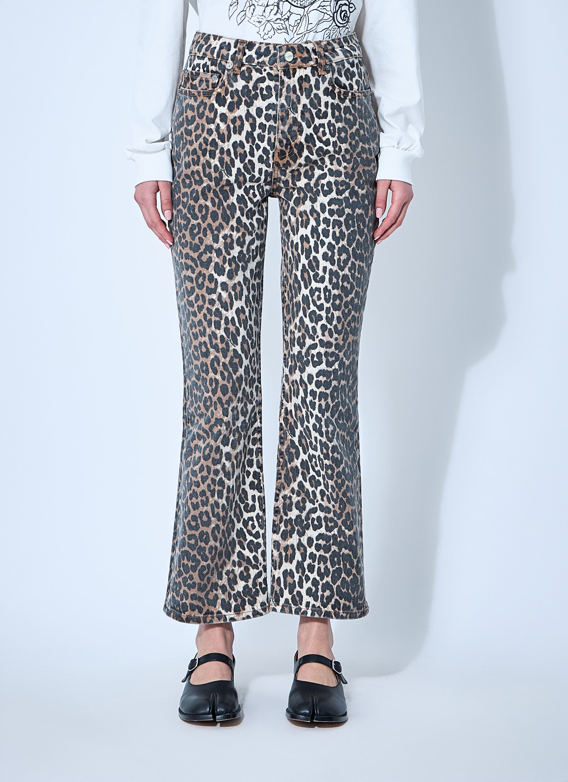 Ganni Women Betzy Leopard Print Jeans GANNI
