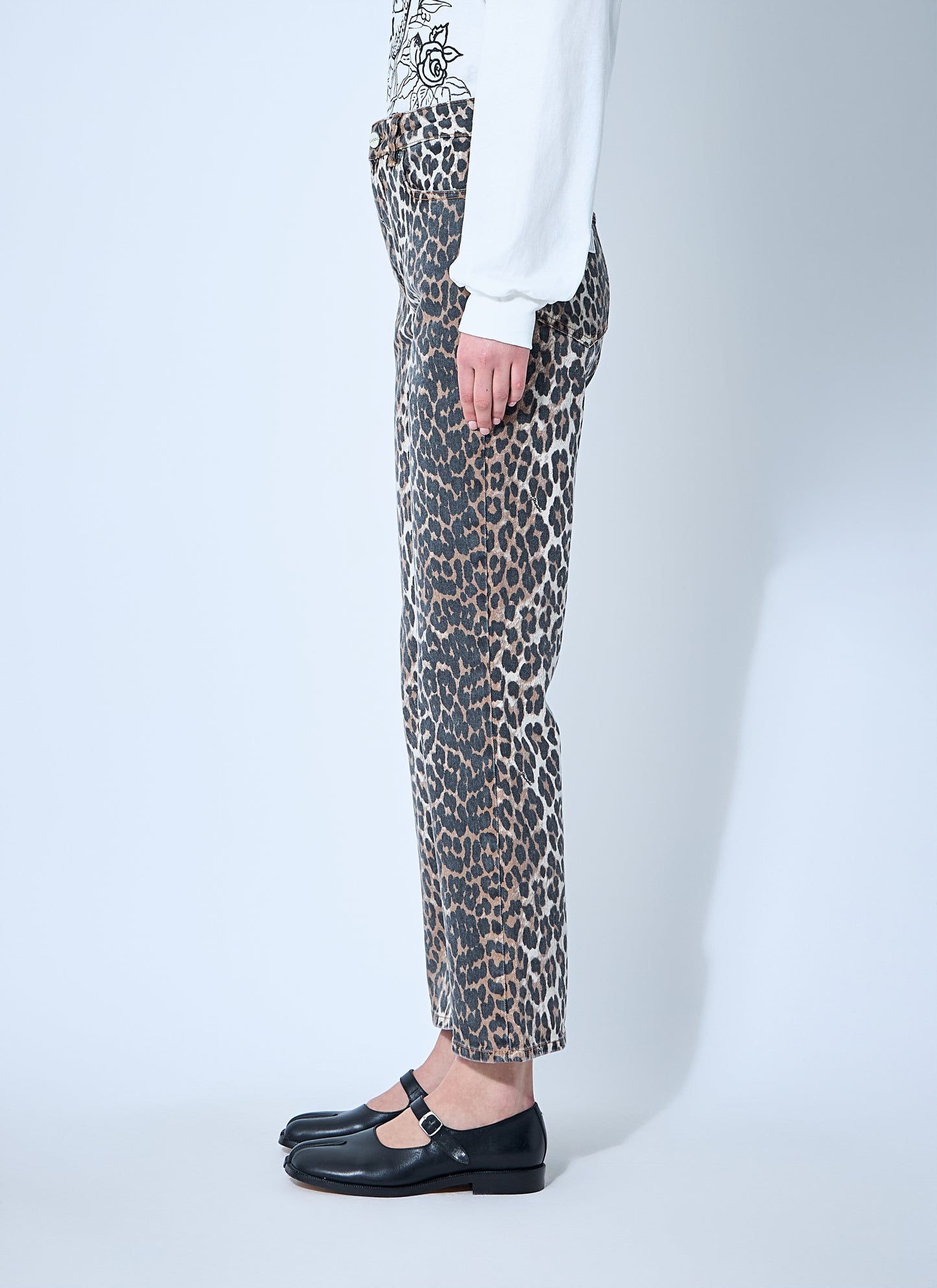 Ganni Women Betzy Leopard Print Jeans GANNI