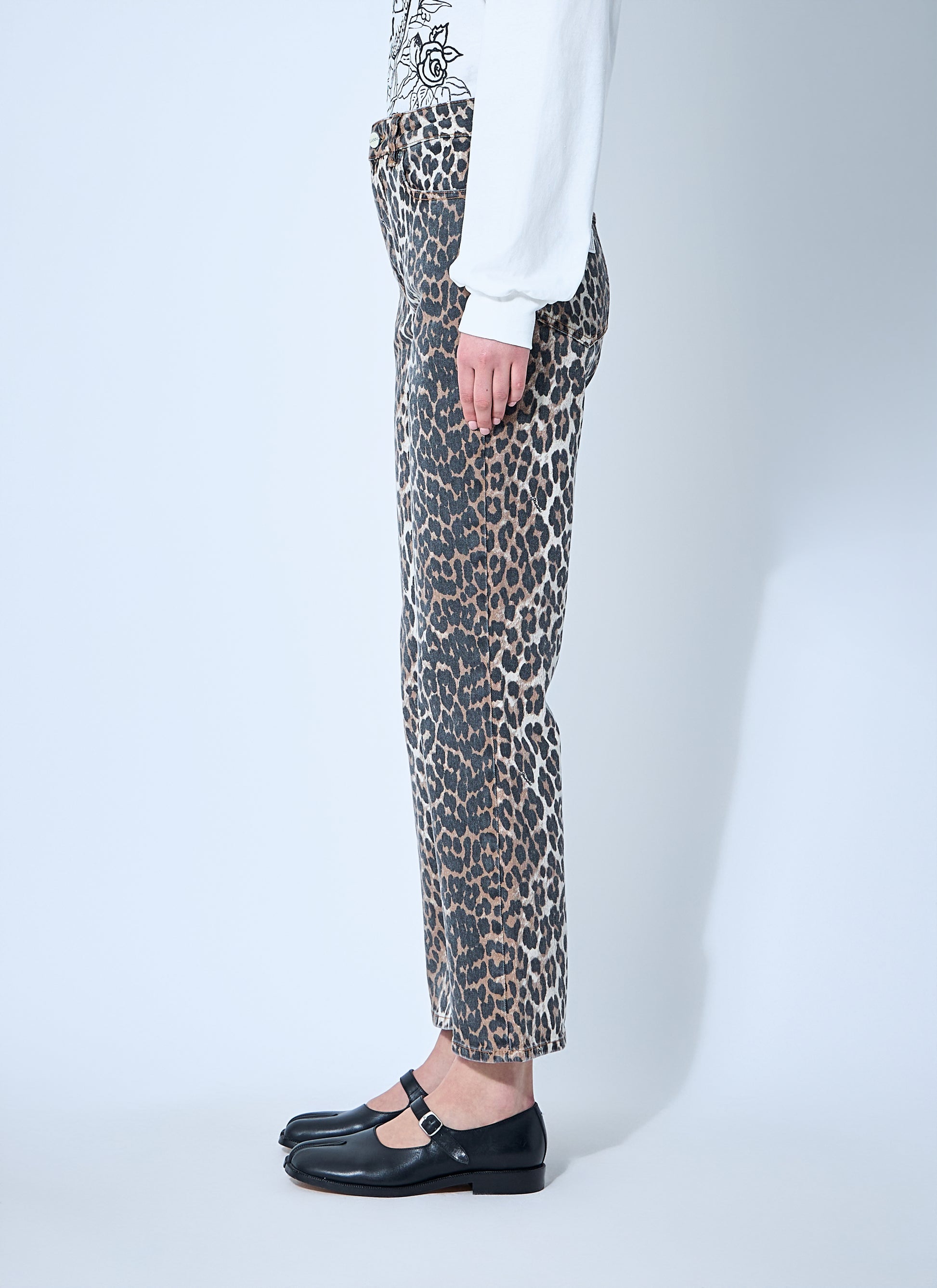 Ganni Women Betzy Leopard Print Jeans GANNI