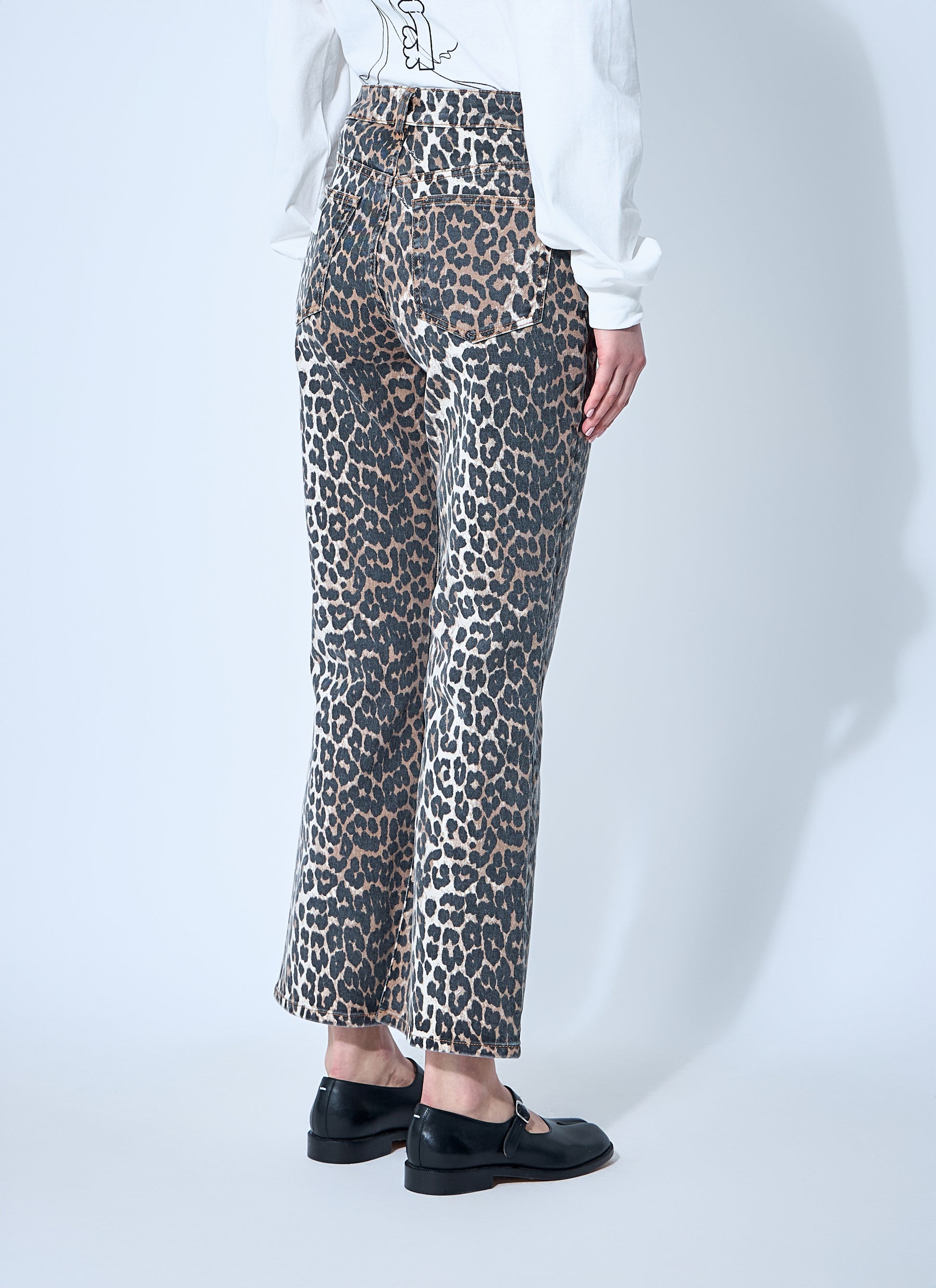 Ganni Women Betzy Leopard Print Jeans GANNI