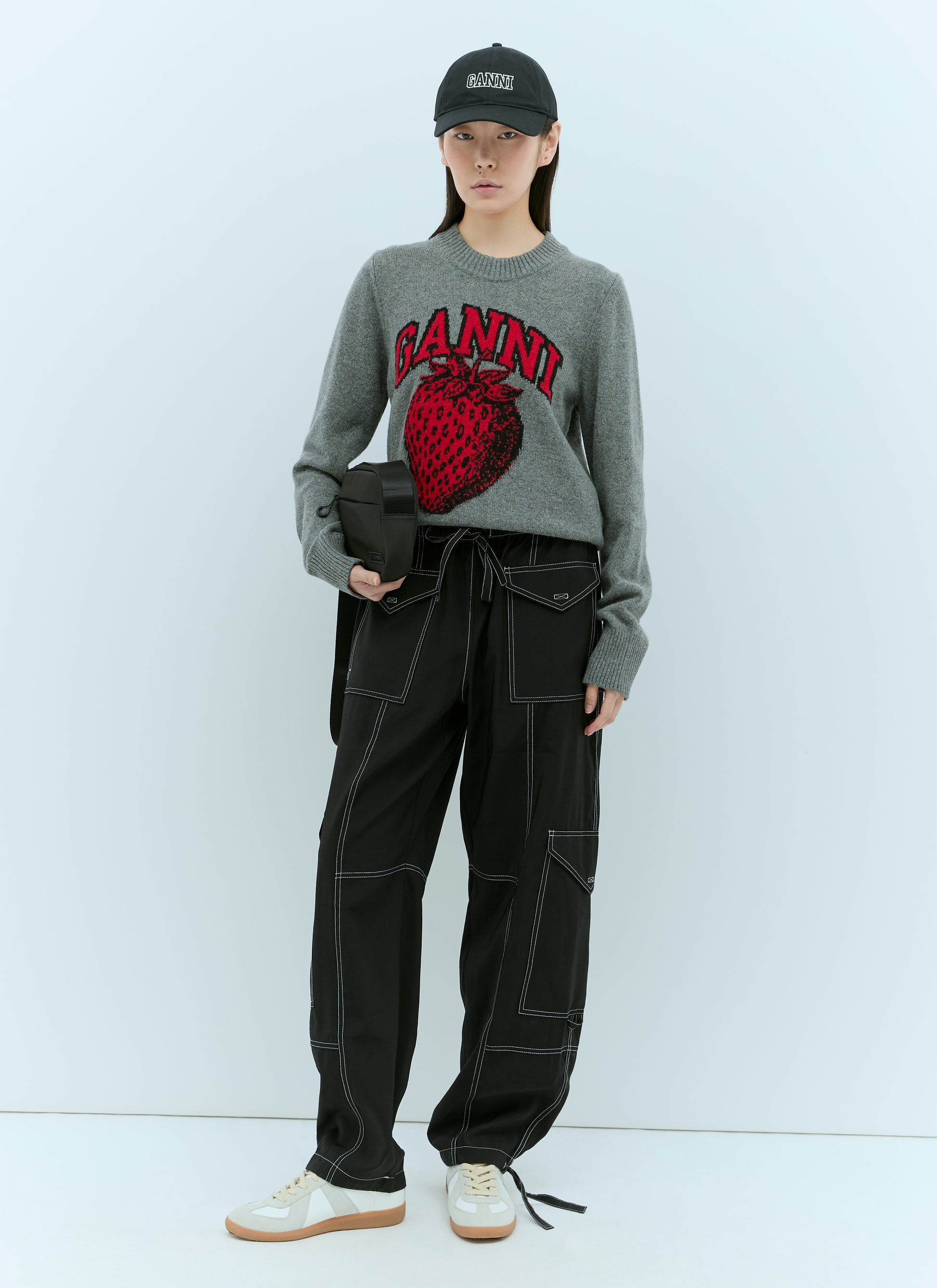 Ganni Women Graphic Strawberry O-Neck Sweater GANNI