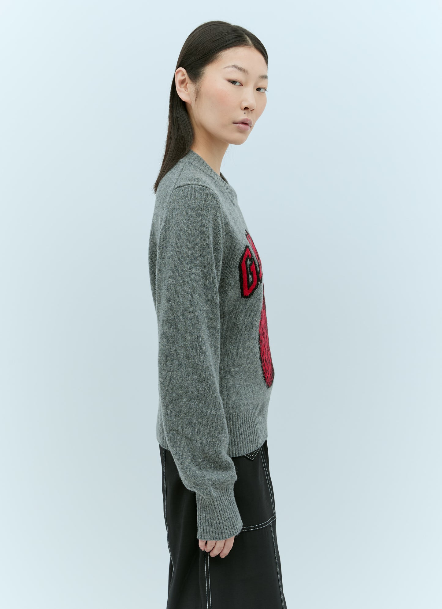 Ganni Women Graphic Strawberry O-Neck Sweater GANNI