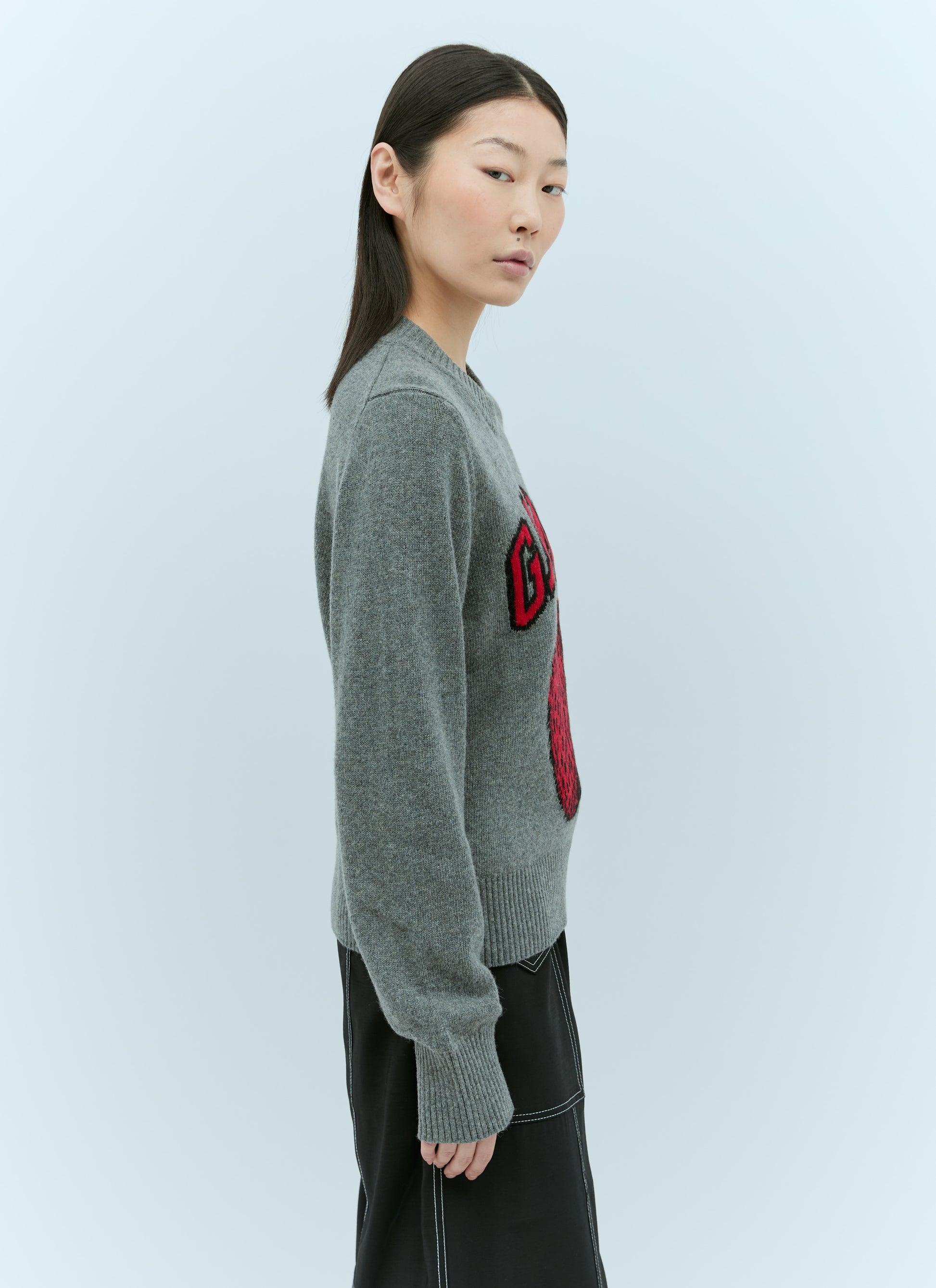 Ganni Women Graphic Strawberry O-Neck Sweater GANNI