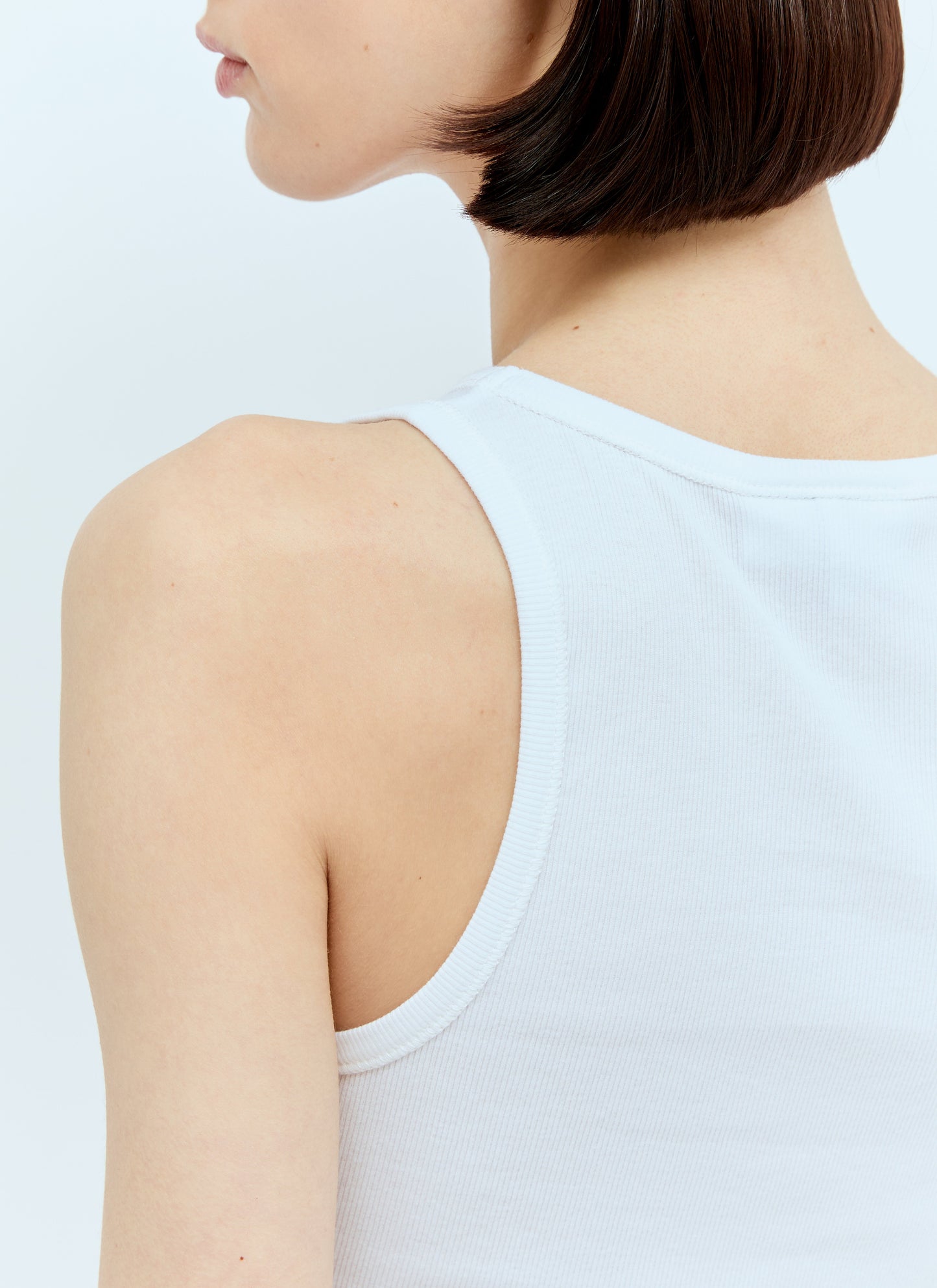 Ganni Women Soft Cotton Rib Tank Top GANNI