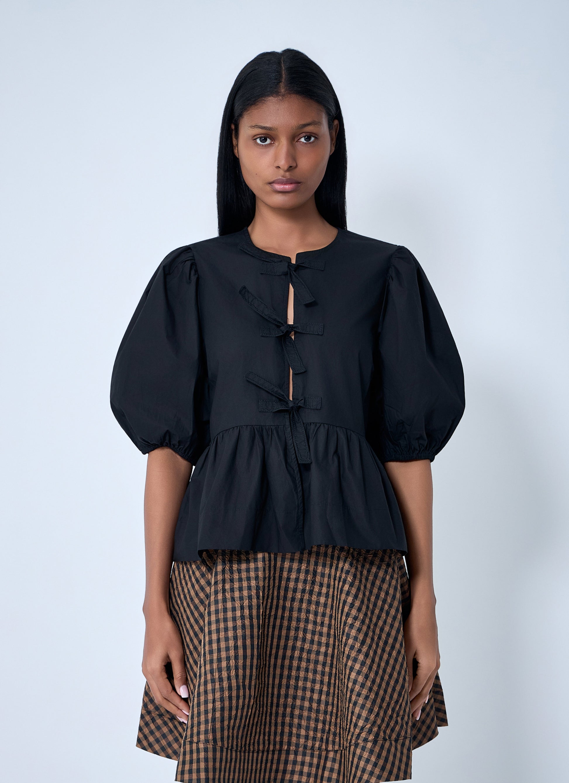 Ganni Women Peplum Blouse GANNI