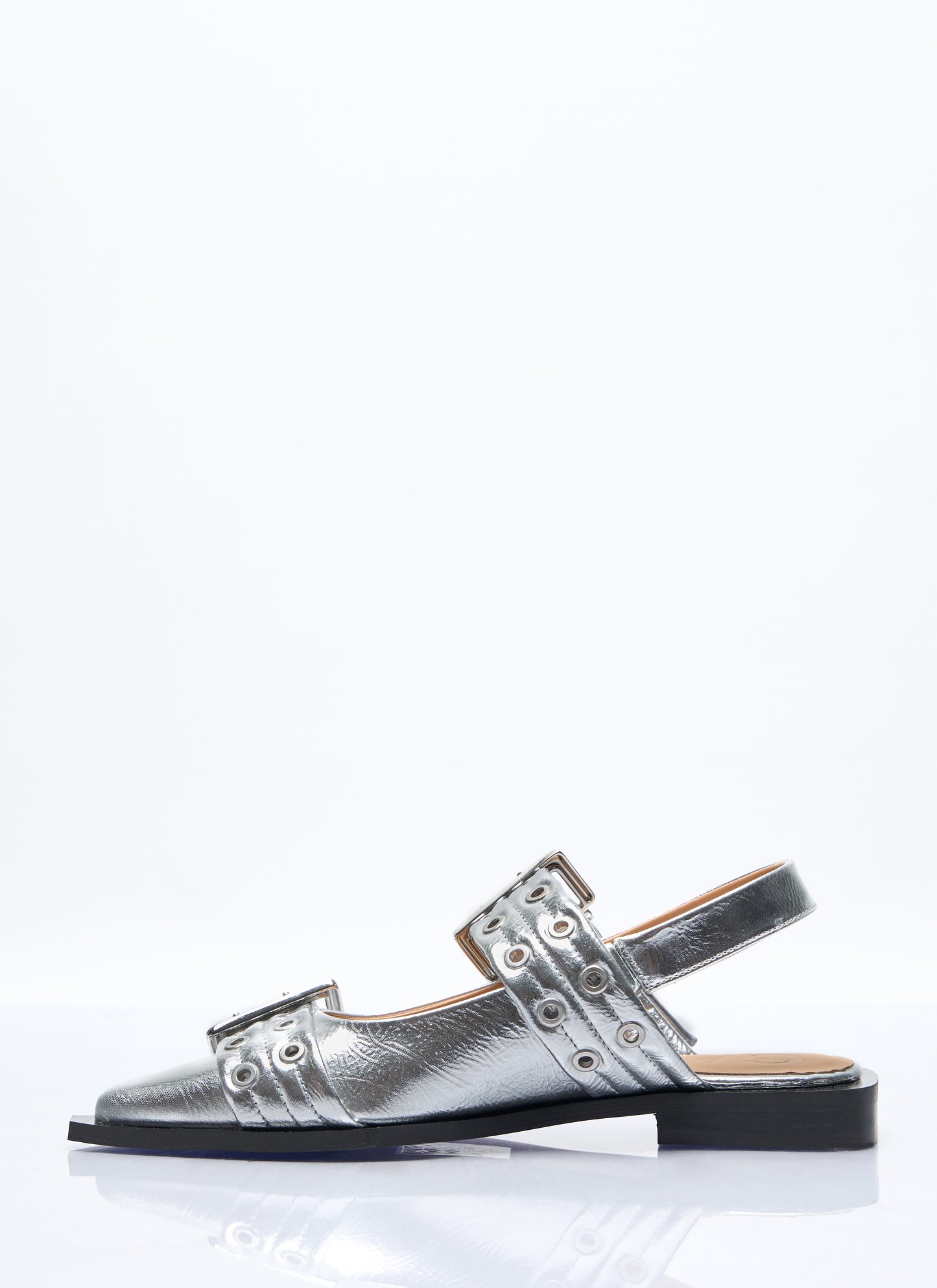 Ganni Women Feminine Buckle Ballerina Flats GANNI