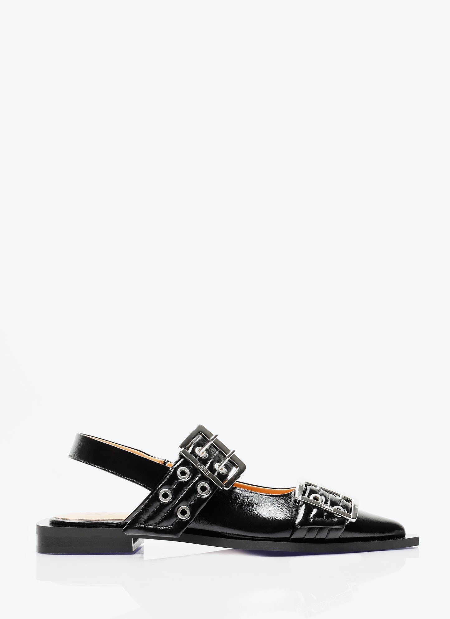 Ganni Women Feminine Buckle Ballerina Flats GANNI