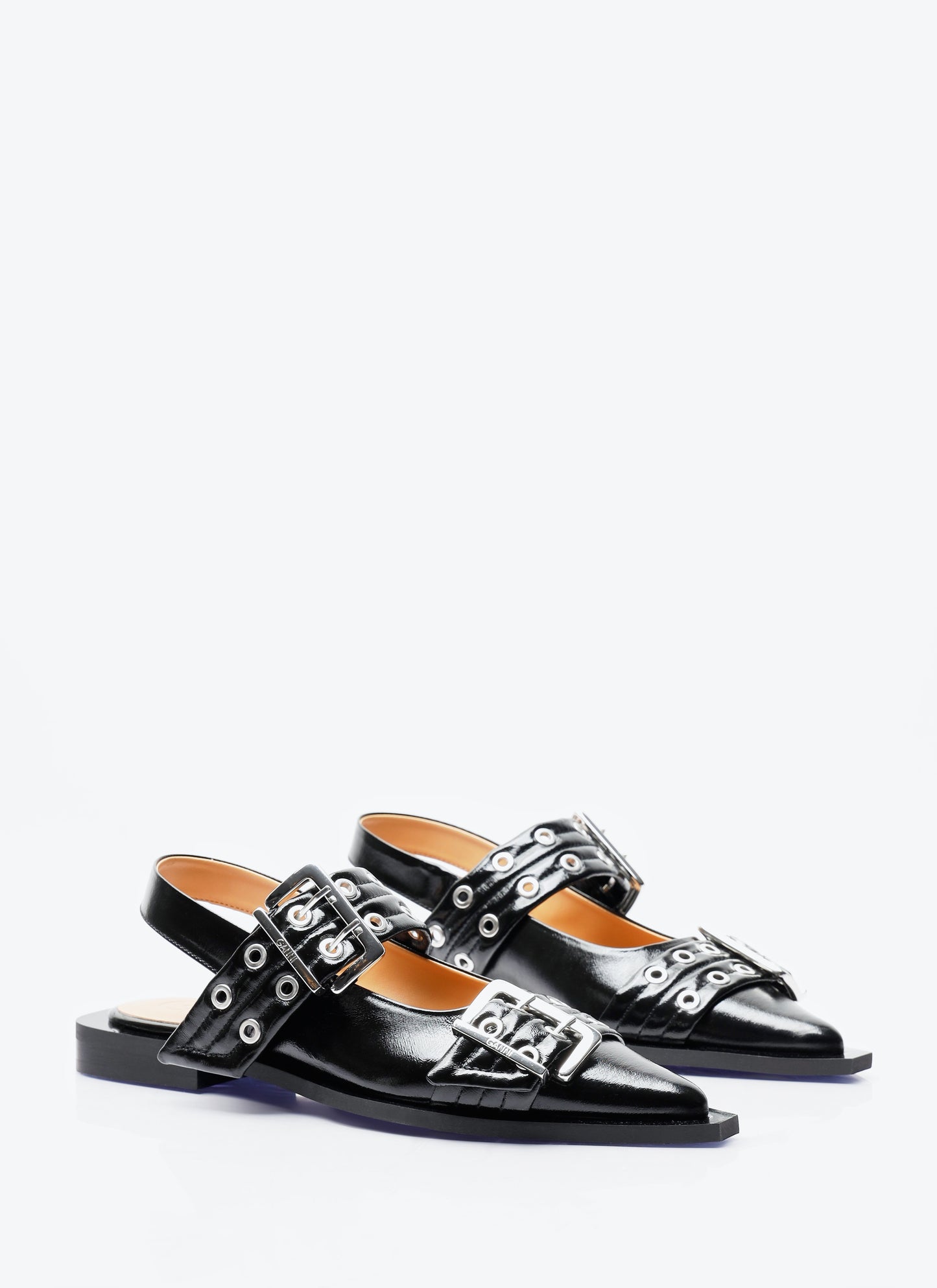Ganni Women Feminine Buckle Ballerina Flats GANNI