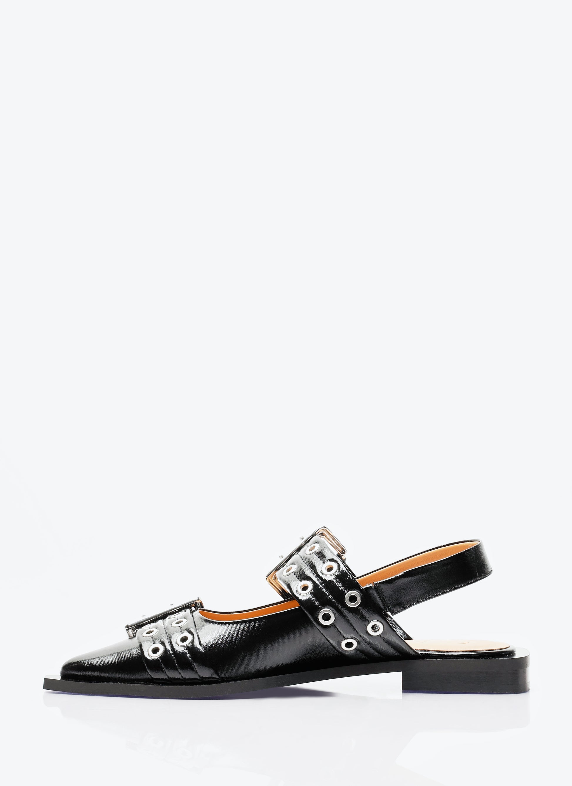 Ganni Women Feminine Buckle Ballerina Flats GANNI