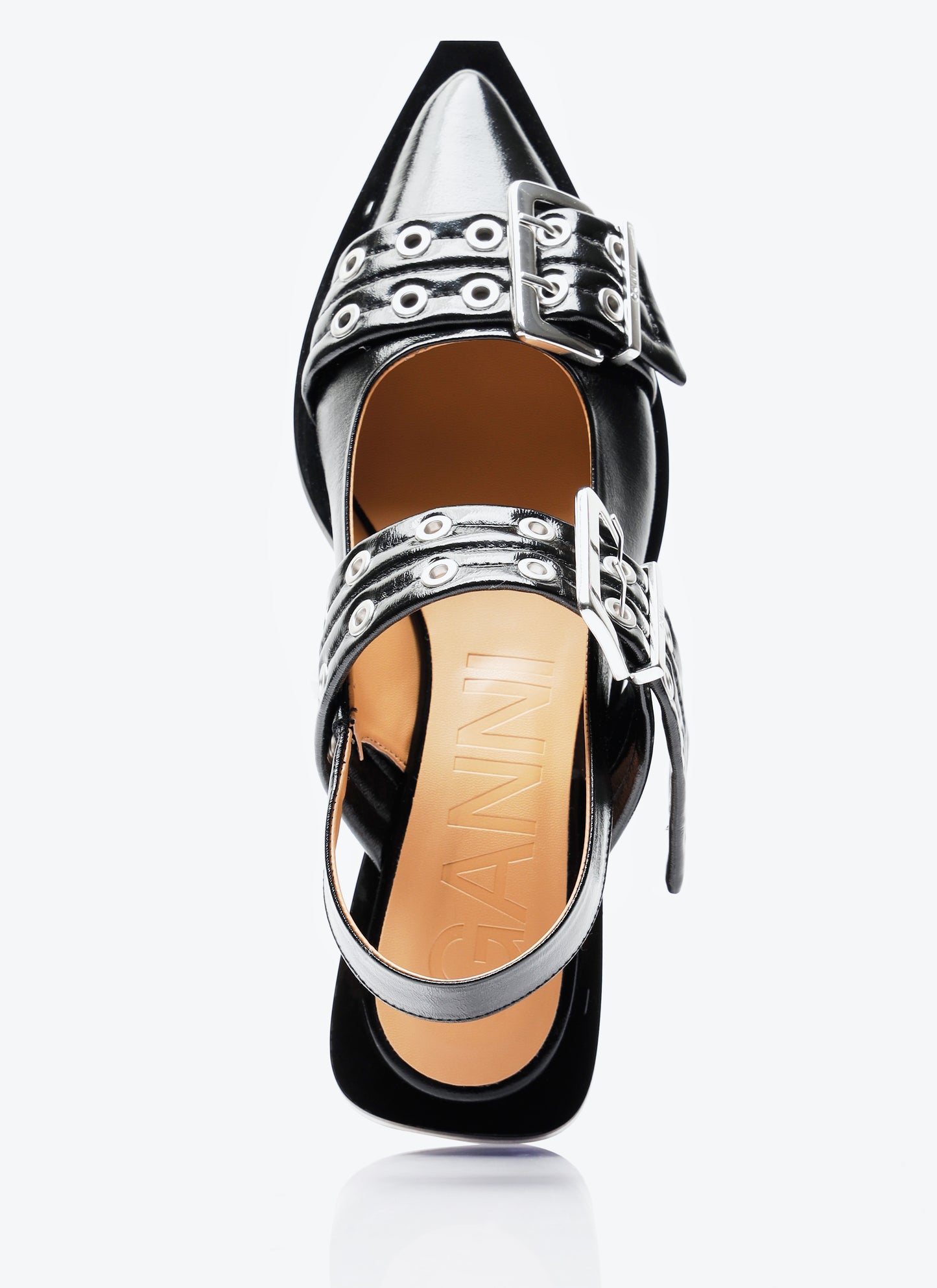 Ganni Women Feminine Buckle Ballerina Flats GANNI