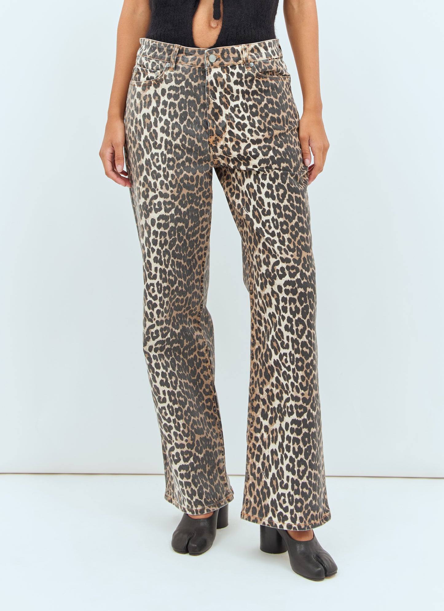 Ganni Women Leopard Print Izey Pants GANNI