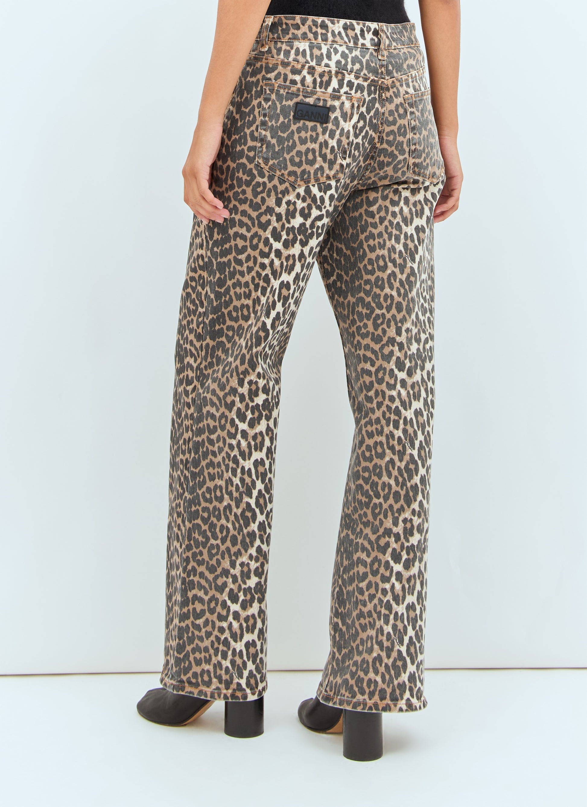 Ganni Women Leopard Print Izey Pants GANNI