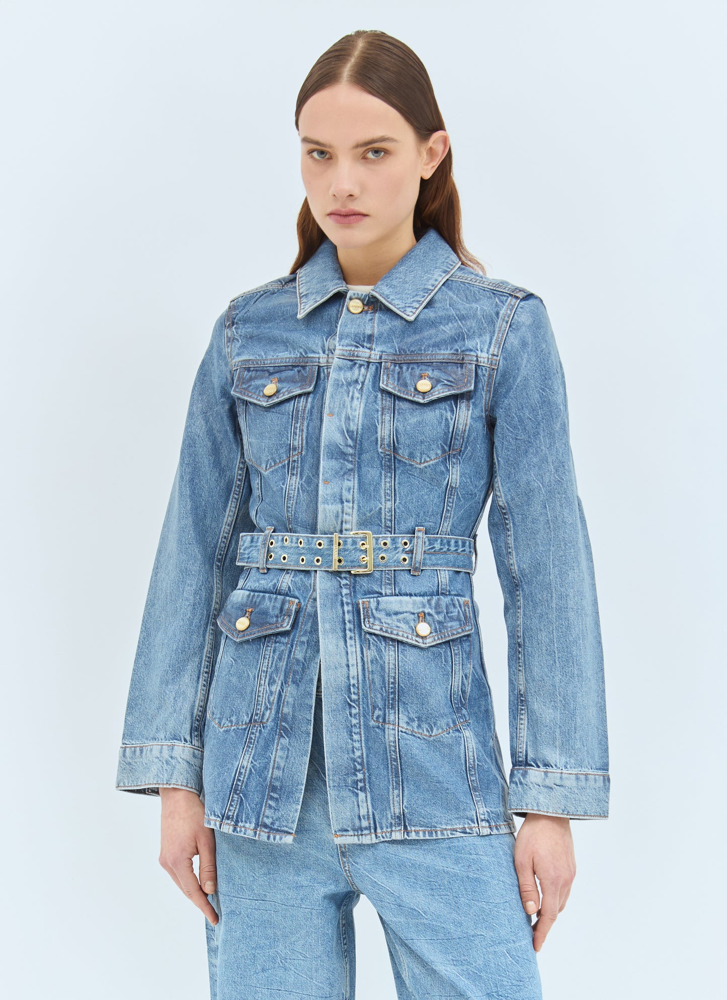 Ganni Women Foil Denim Jacket GANNI