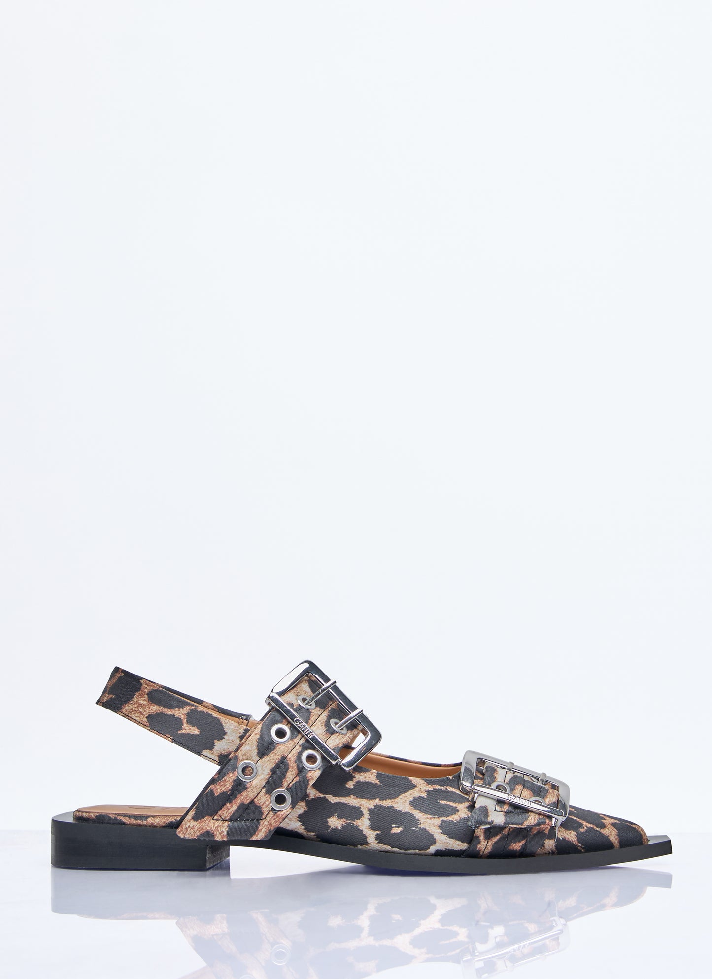 Ganni Women Feminine Buckle Ballerina Flats GANNI