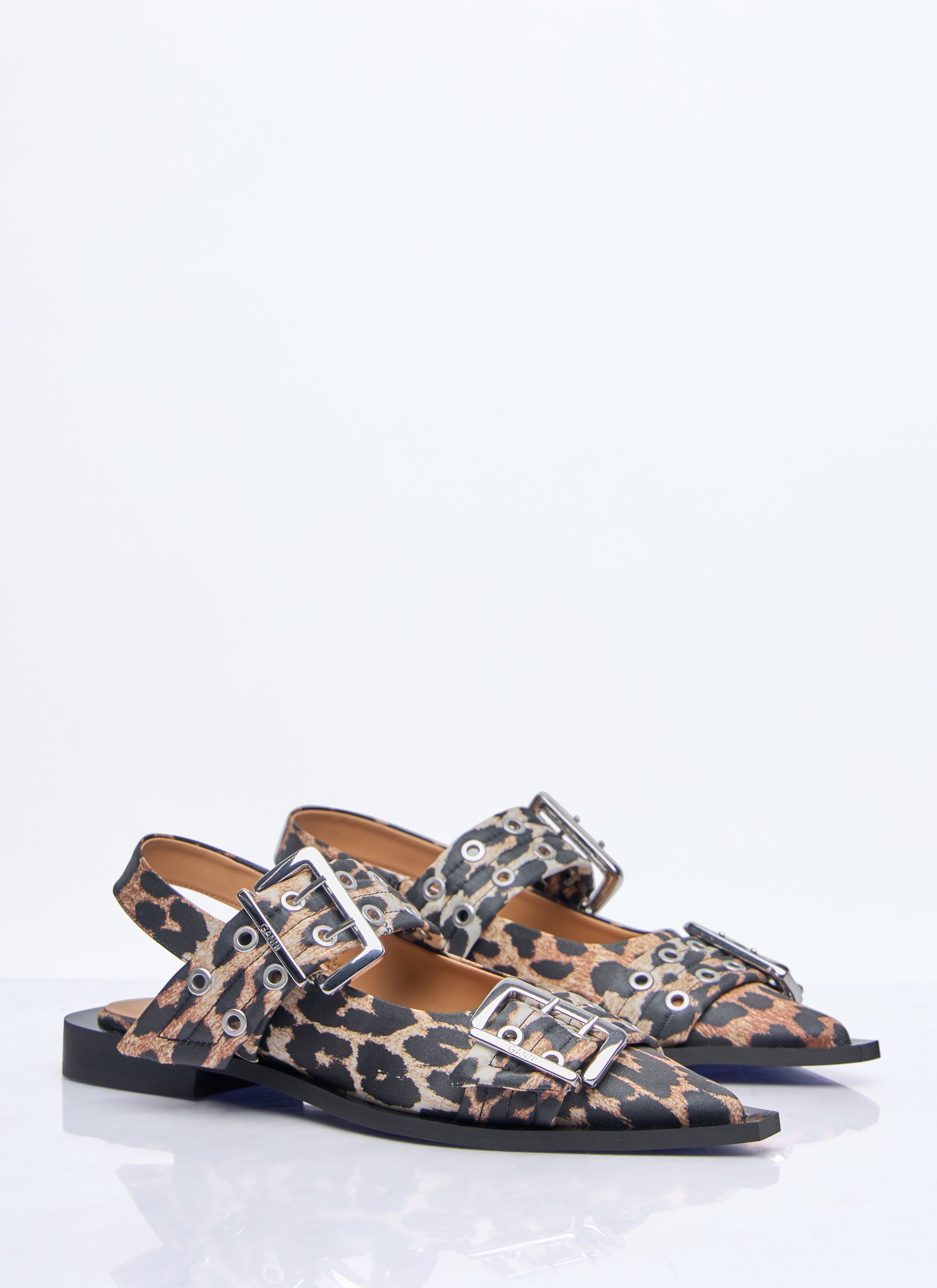 Ganni Women Feminine Buckle Ballerina Flats GANNI