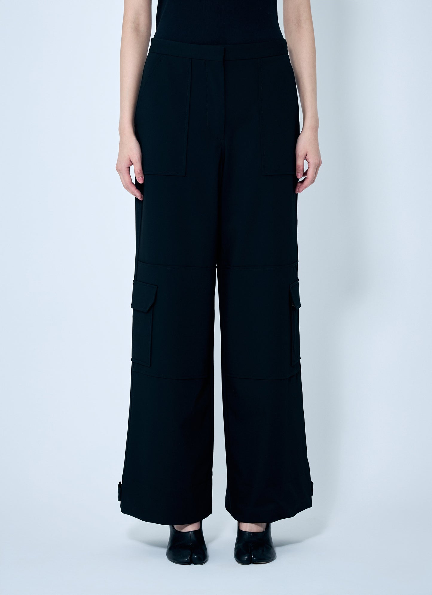 Ganni Women Solid Twill Suiting Cargo Pants GANNI