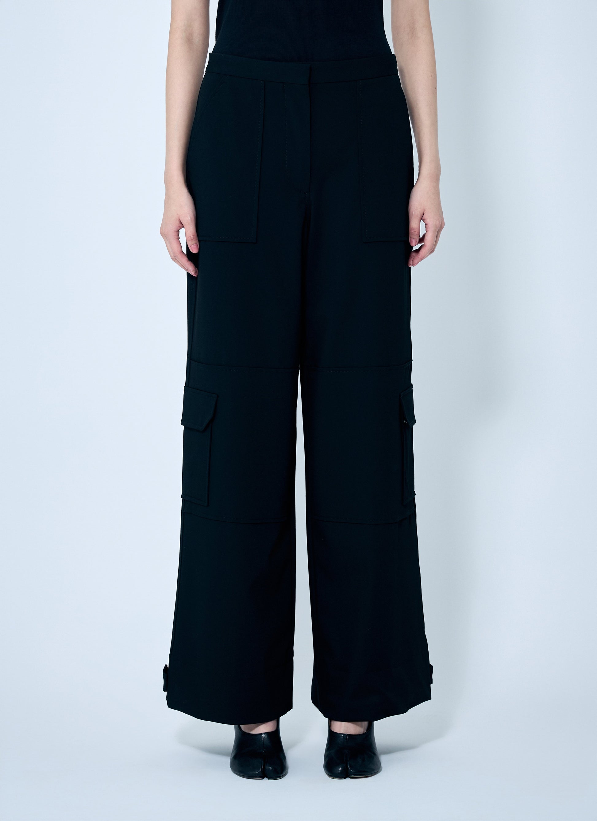 Ganni Women Solid Twill Suiting Cargo Pants GANNI