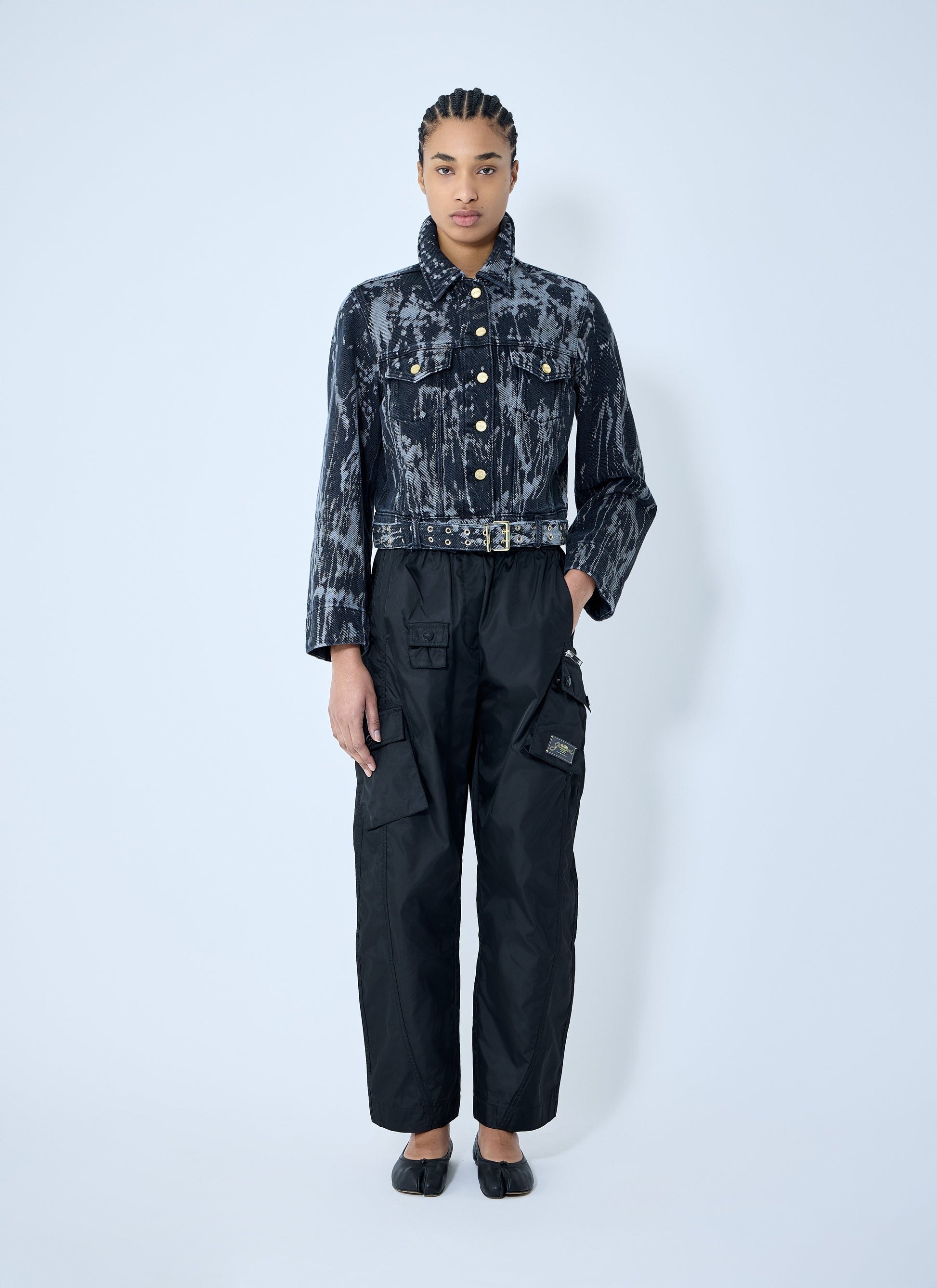 Ganni Women Heavy Denim Belted Jacket GANNI