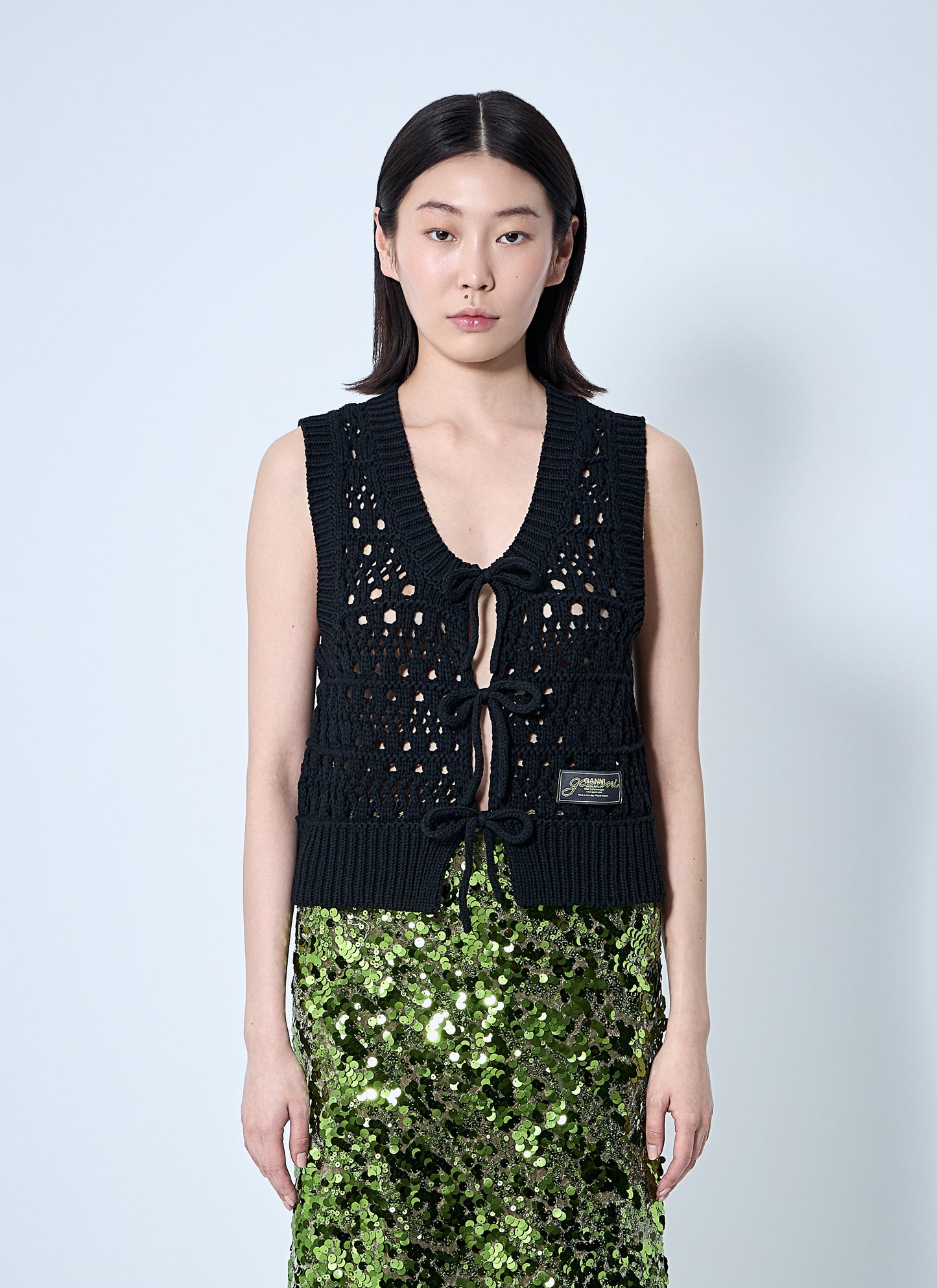 Ganni Women Logo Patch Vest GANNI
