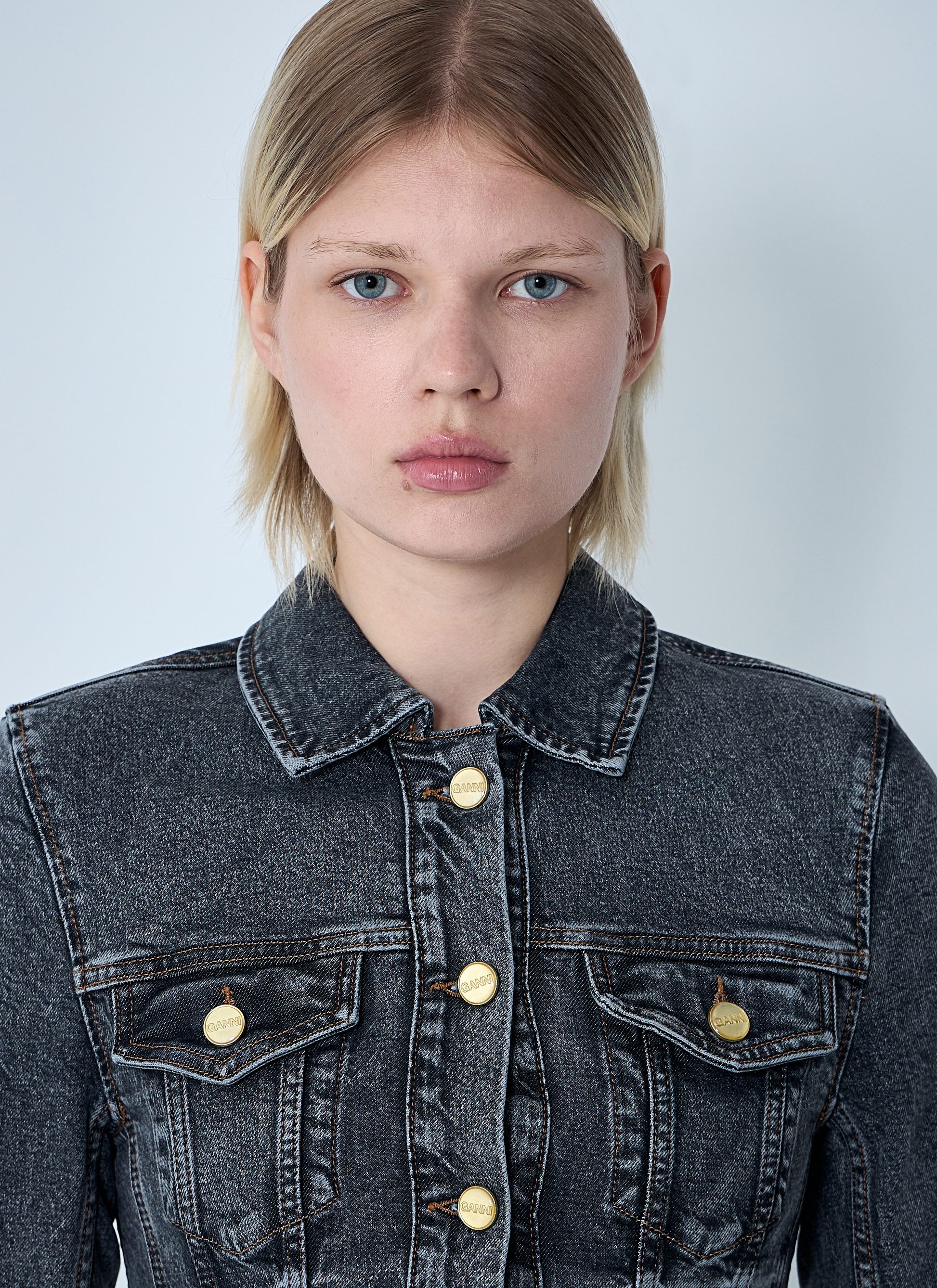 Ganni Women Stretch Denim Jacket GANNI