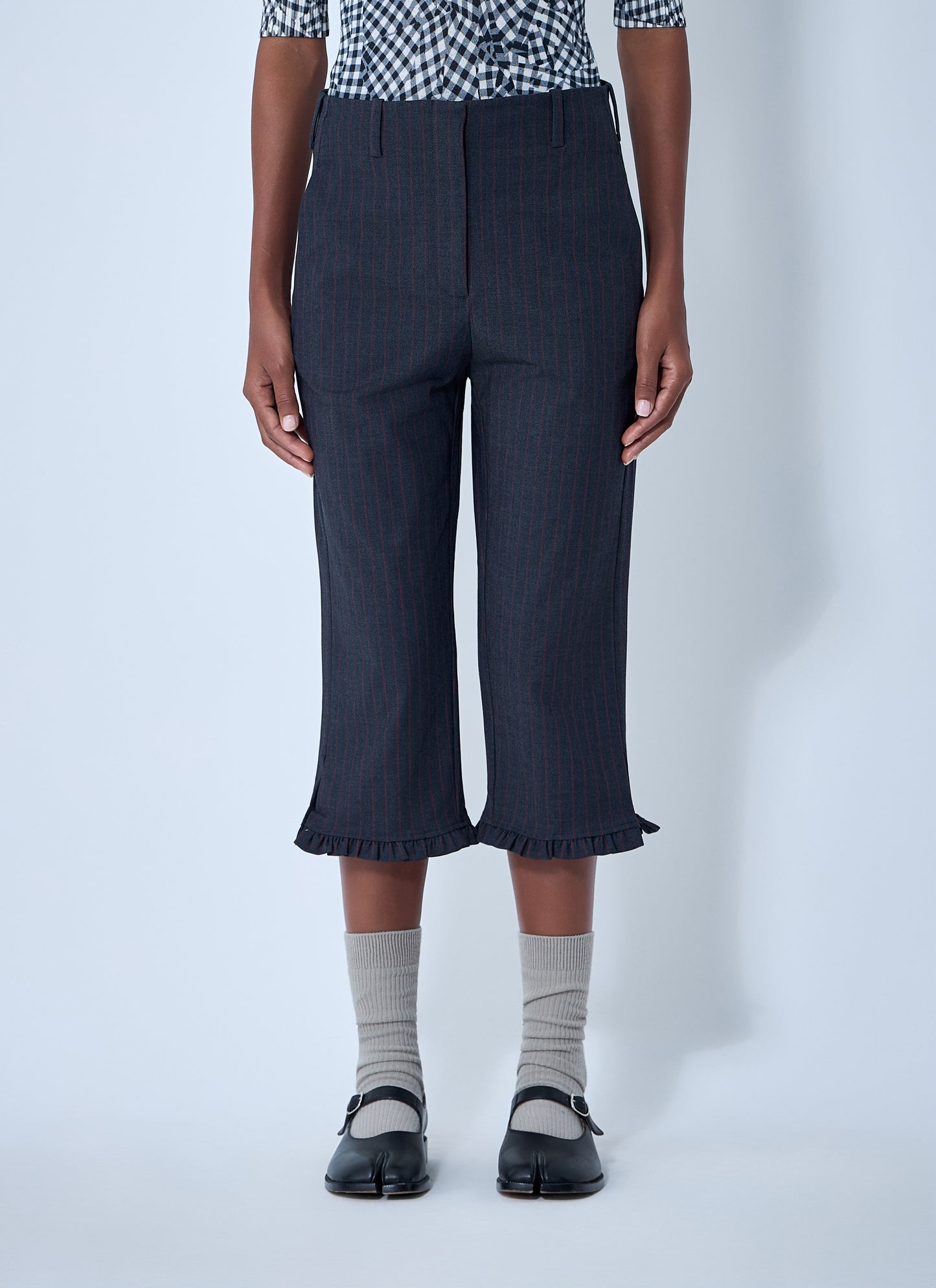 Ganni Women Stretch Stripe Capri Pants GANNI