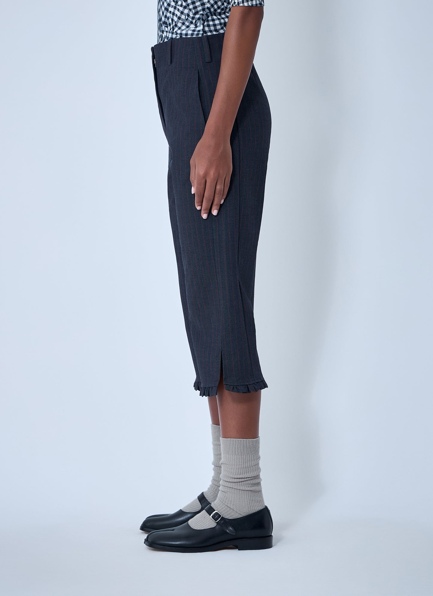 Ganni Women Stretch Stripe Capri Pants GANNI