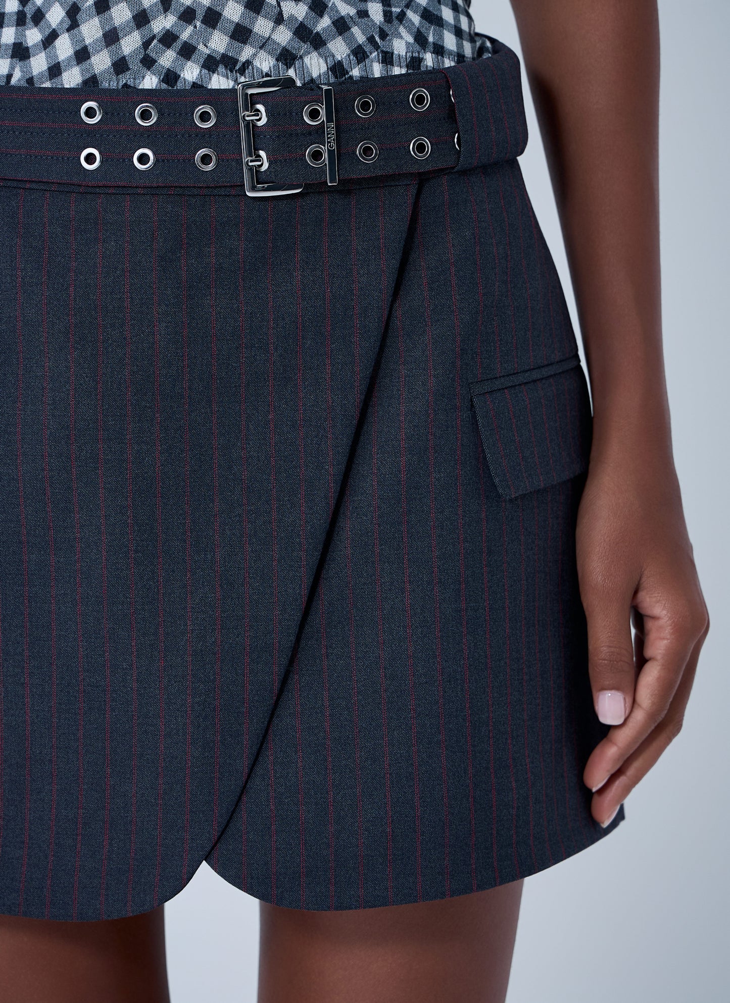 Ganni Women Stretch Stripe Mini Skirt