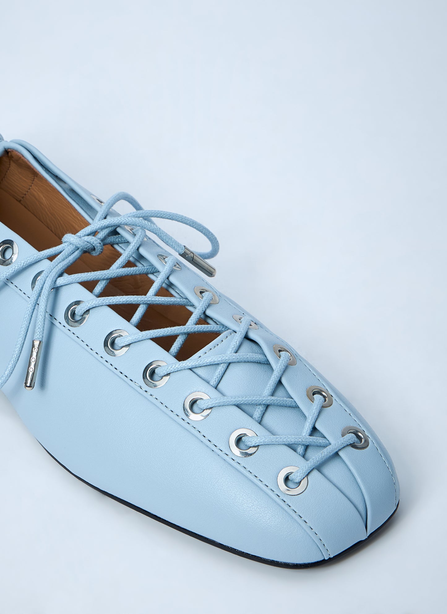 Ganni Women Eyelets Lace Up Ballerina GANNI
