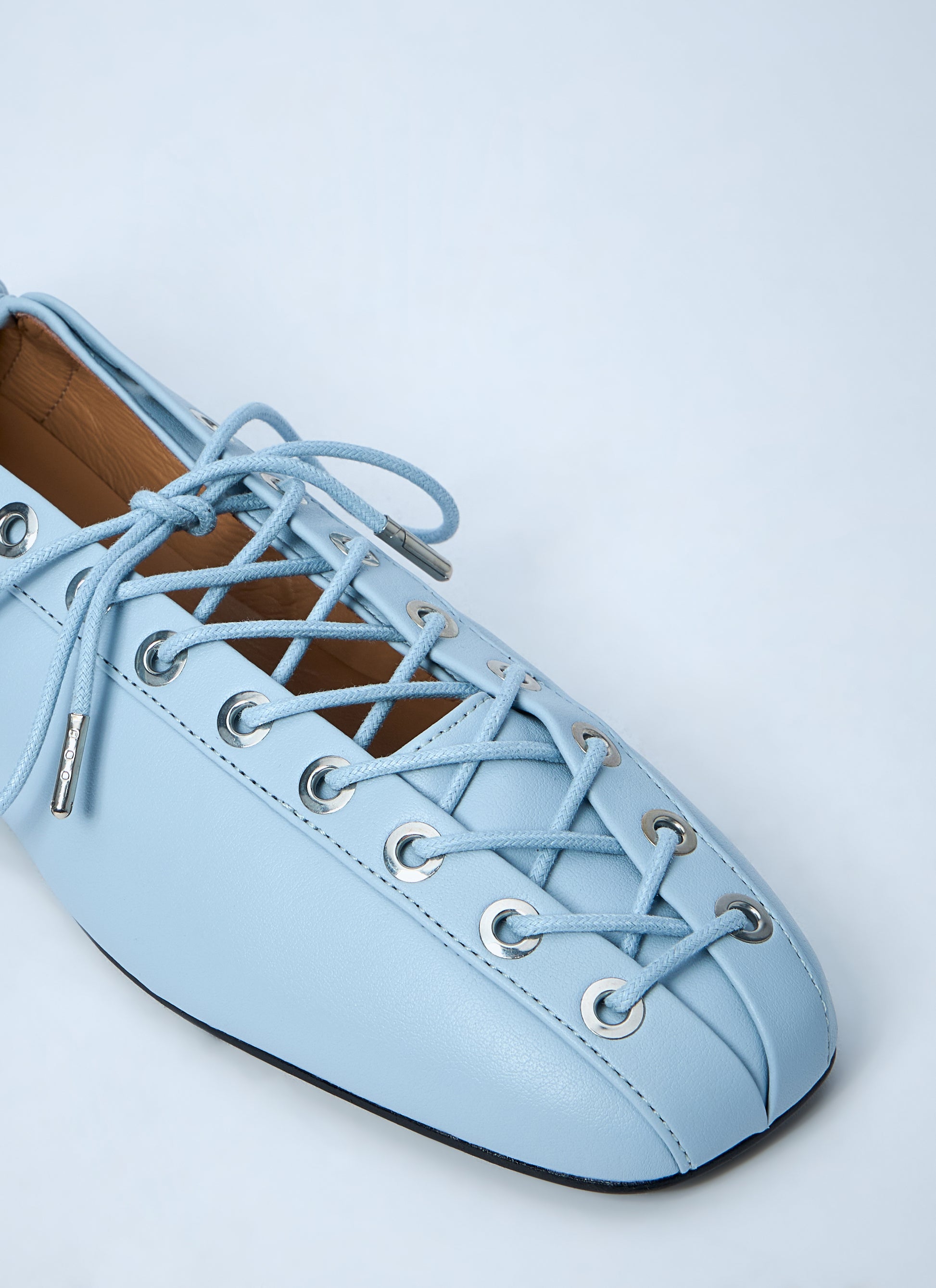 Ganni Women Eyelets Lace Up Ballerina GANNI