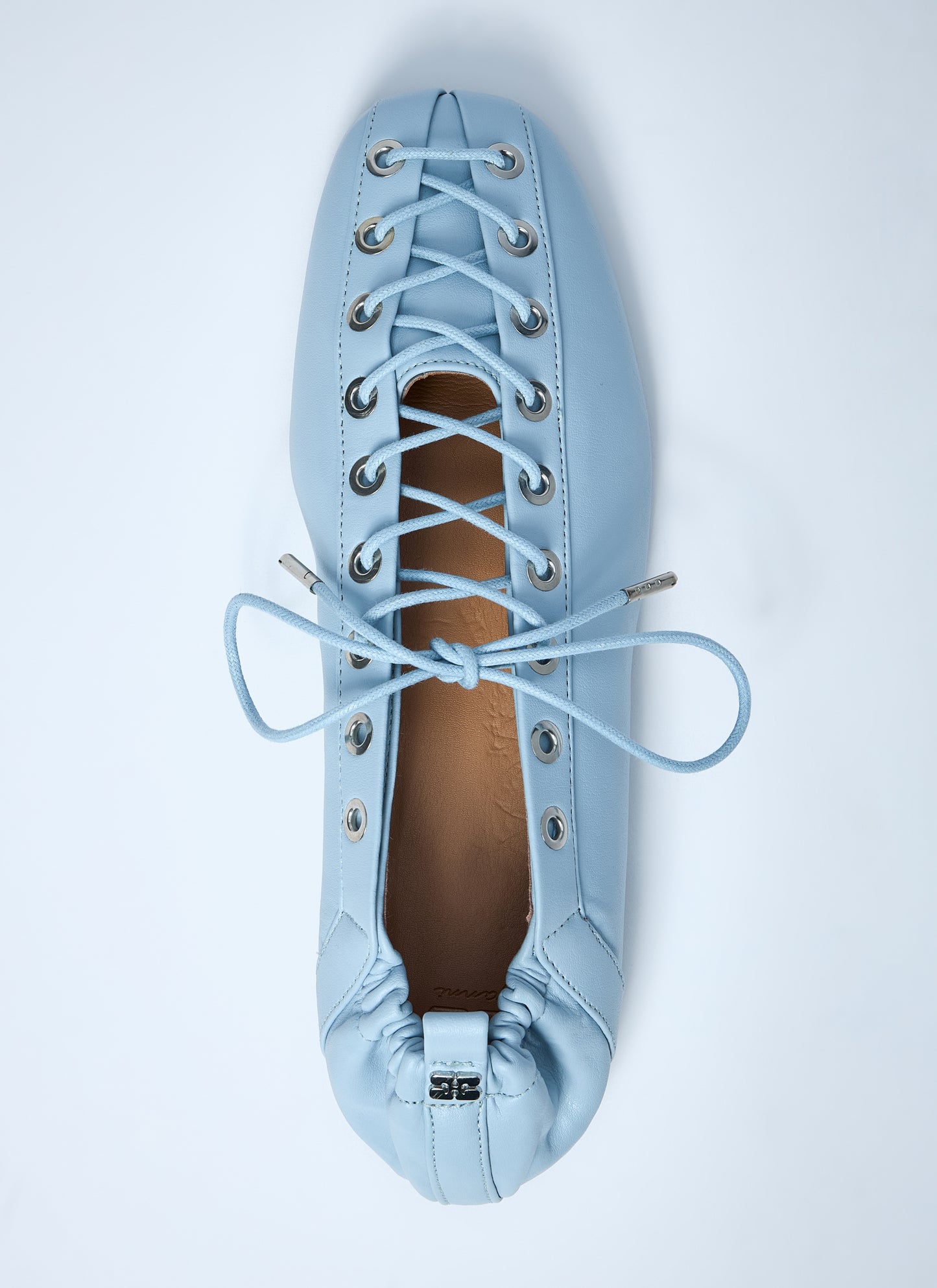 Ganni Women Eyelets Lace Up Ballerina GANNI
