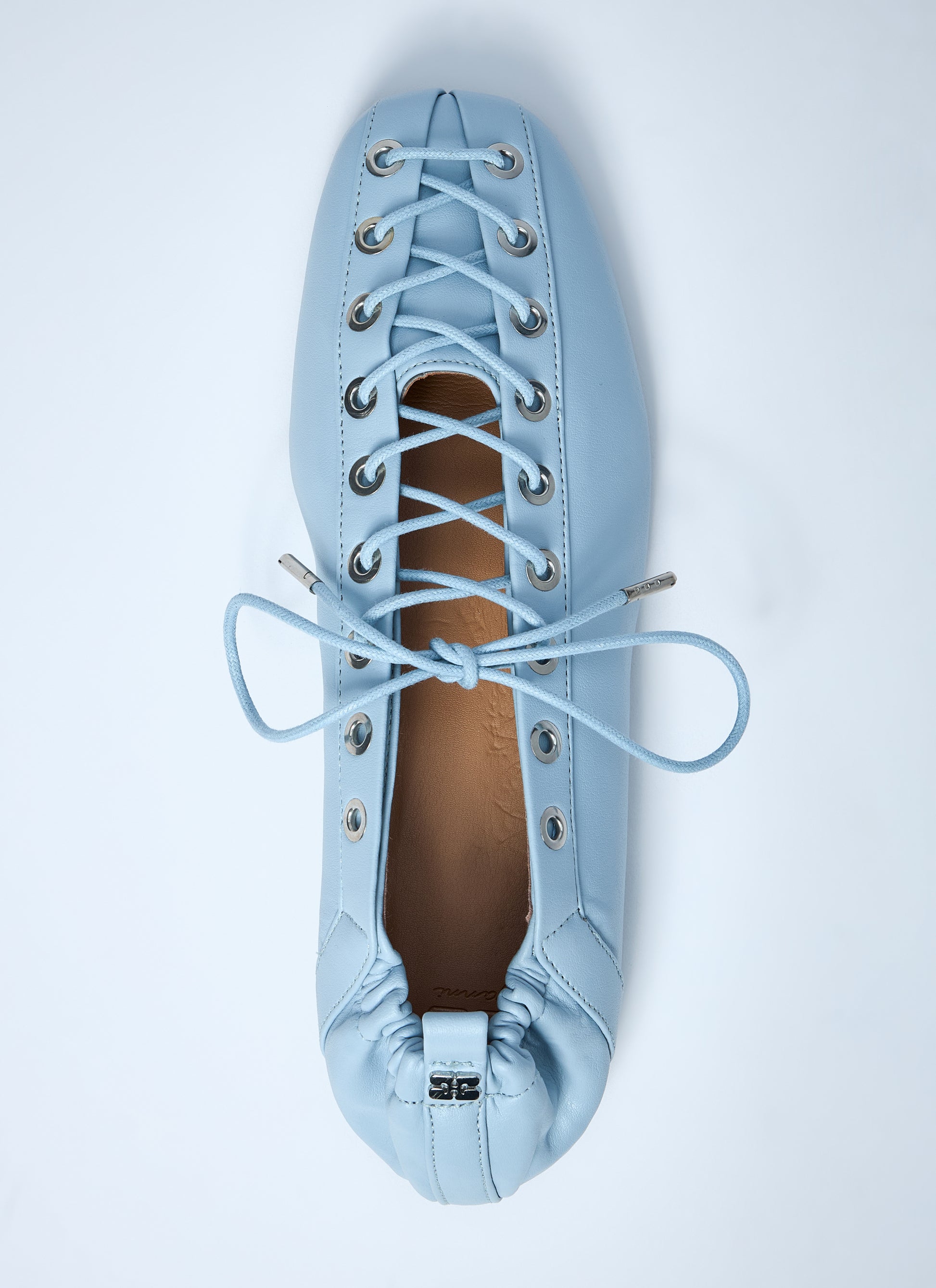Ganni Women Eyelets Lace Up Ballerina GANNI