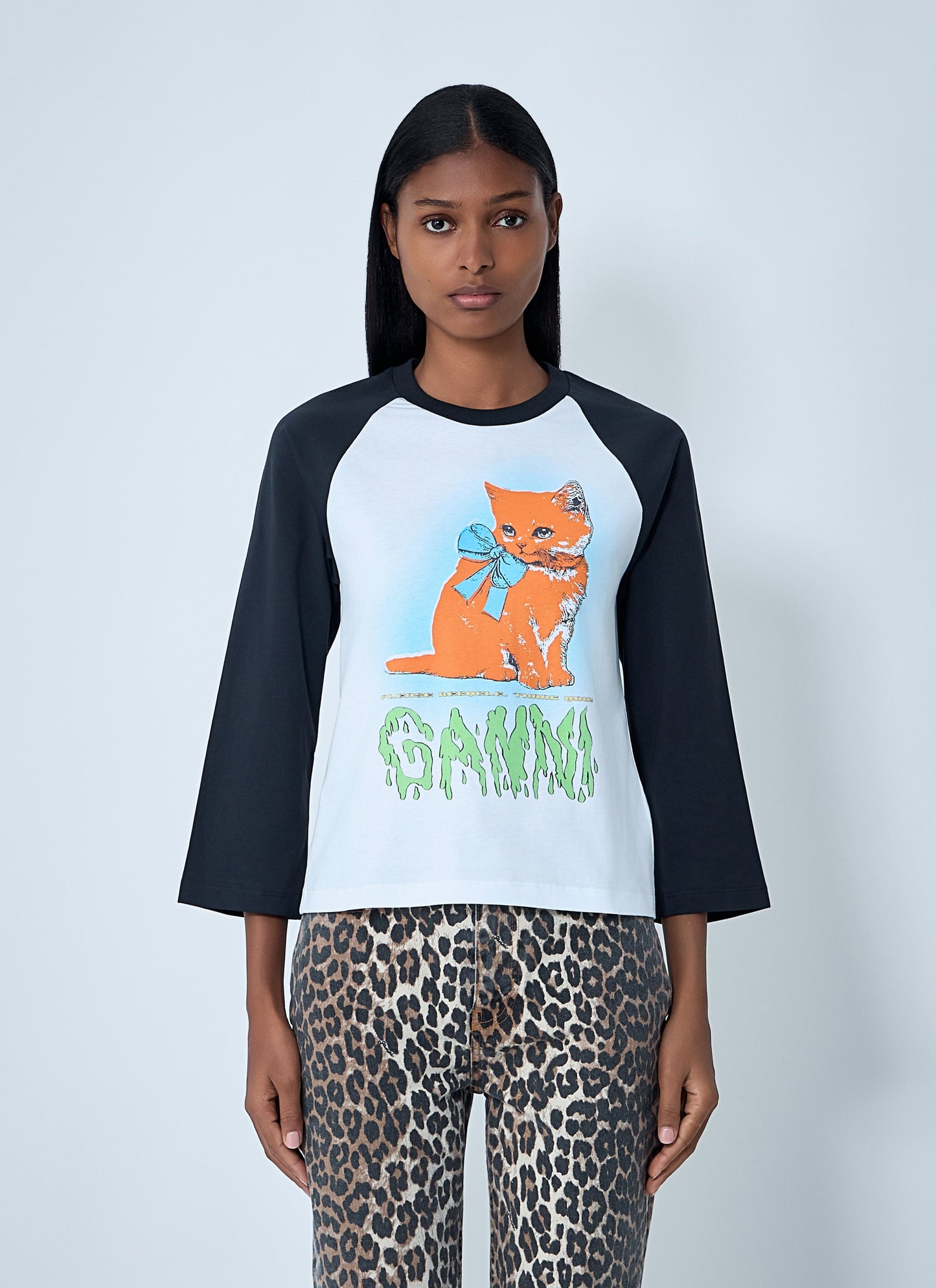 Ganni Women Logo Motif T-Shirt GANNI