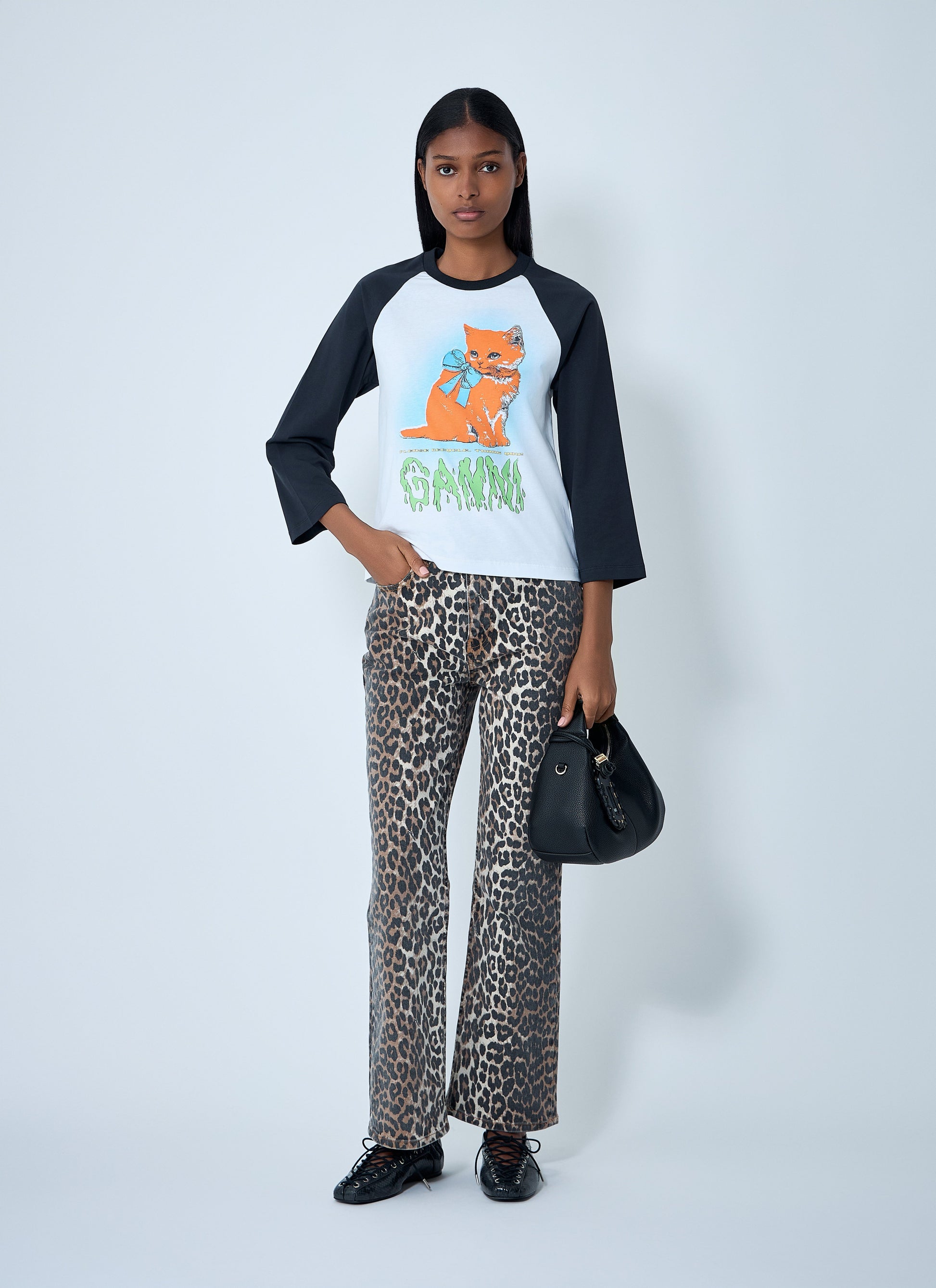 Ganni Women Logo Motif T-Shirt GANNI