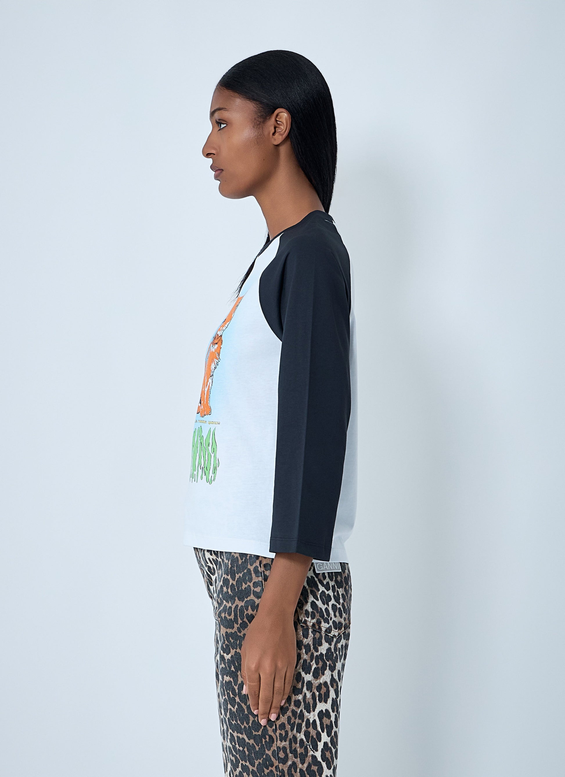Ganni Women Logo Motif T-Shirt GANNI