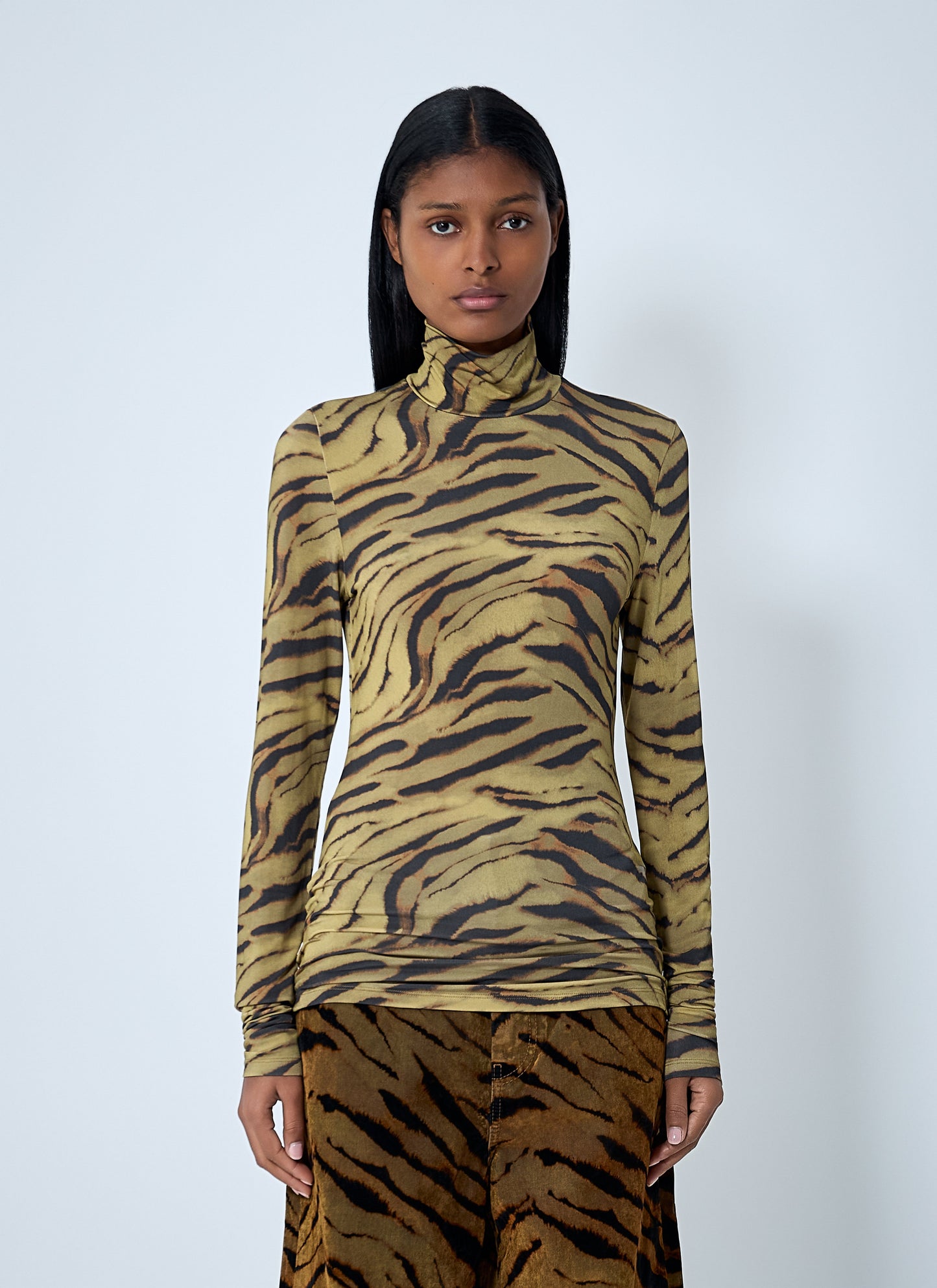 Ganni Women Printed Mesh Top GANNI
