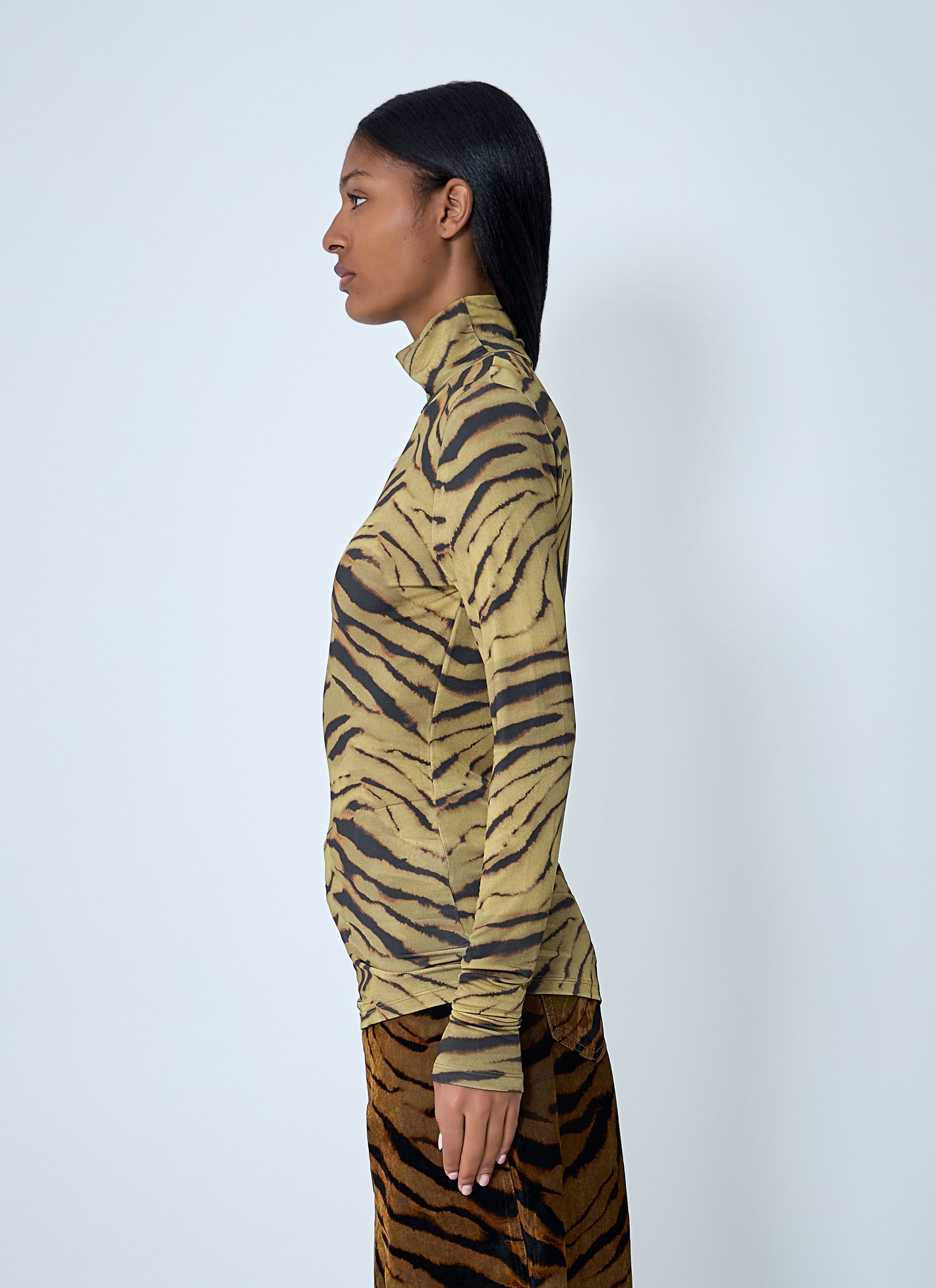 Ganni Women Printed Mesh Top GANNI