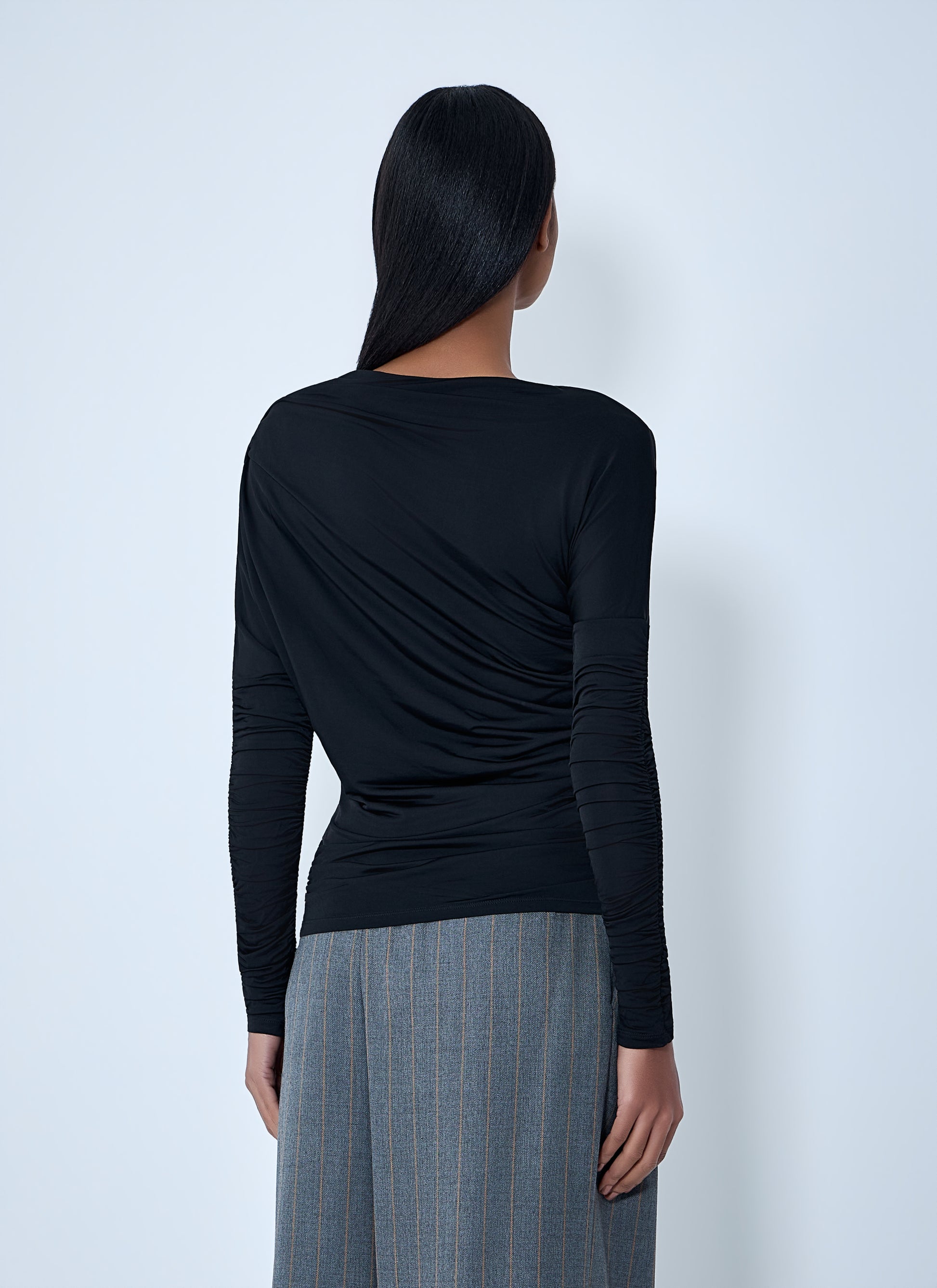 Ganni Women Draped Long Sleeve Top GANNI