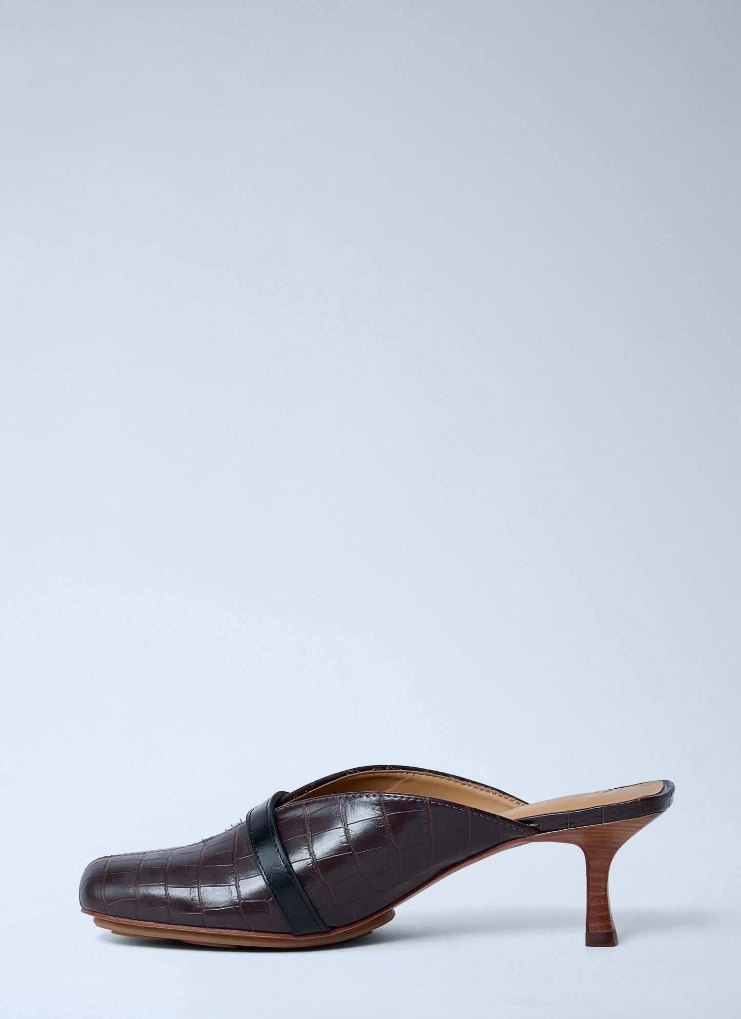Ganni Women Sue Croc-Embossed Heeled Mules GANNI