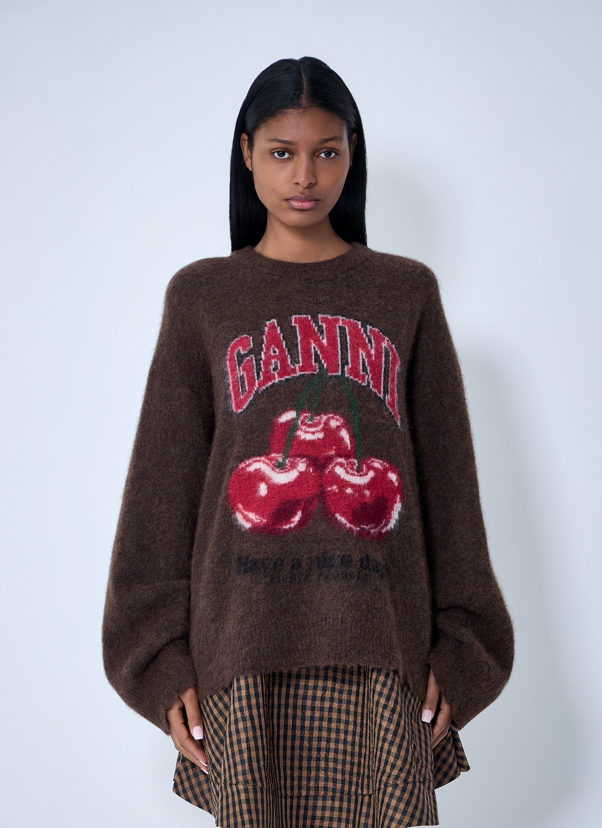 Ganni Women Brushed Knit Sweater GANNI