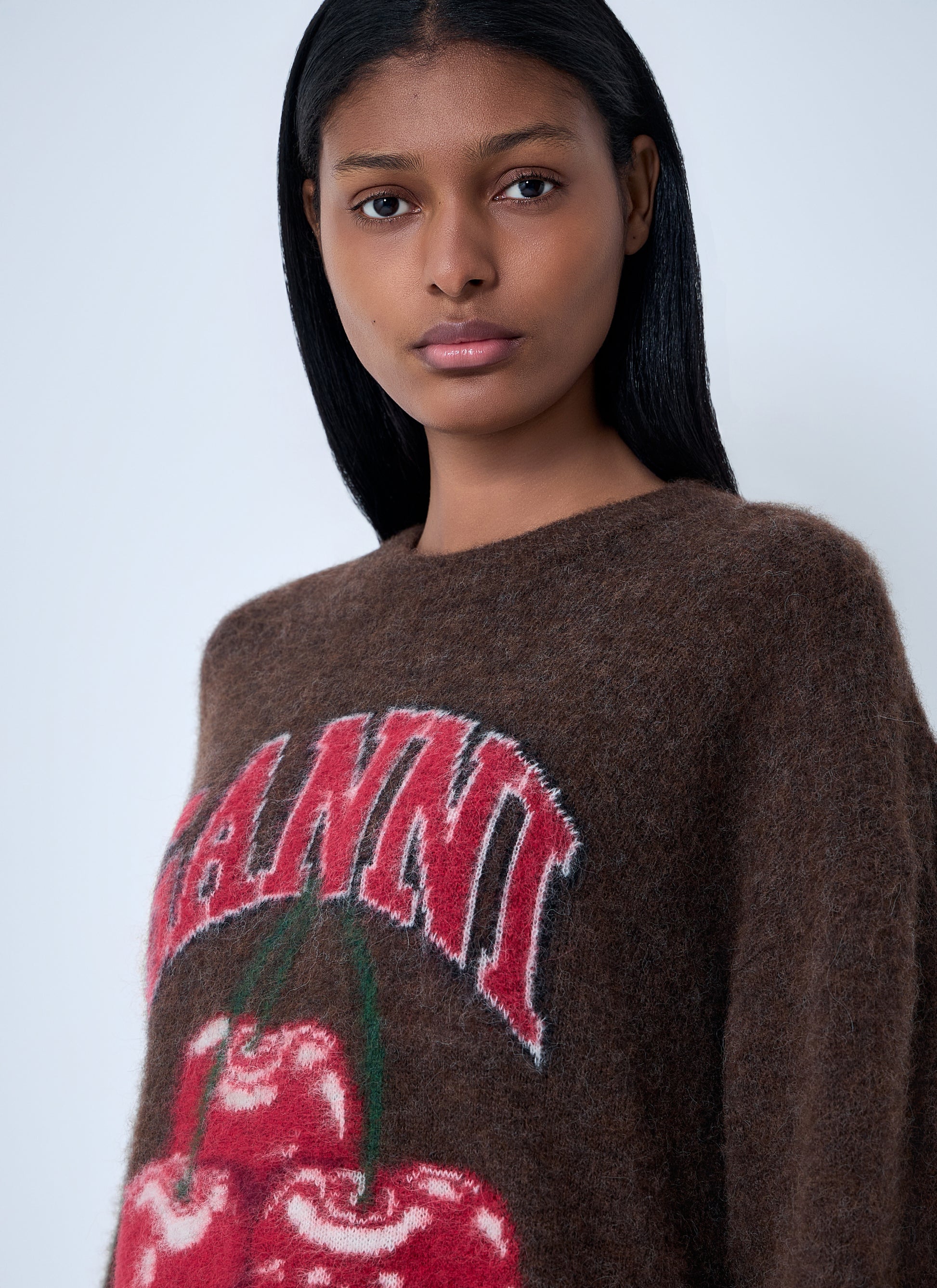 Ganni Women Brushed Knit Sweater GANNI