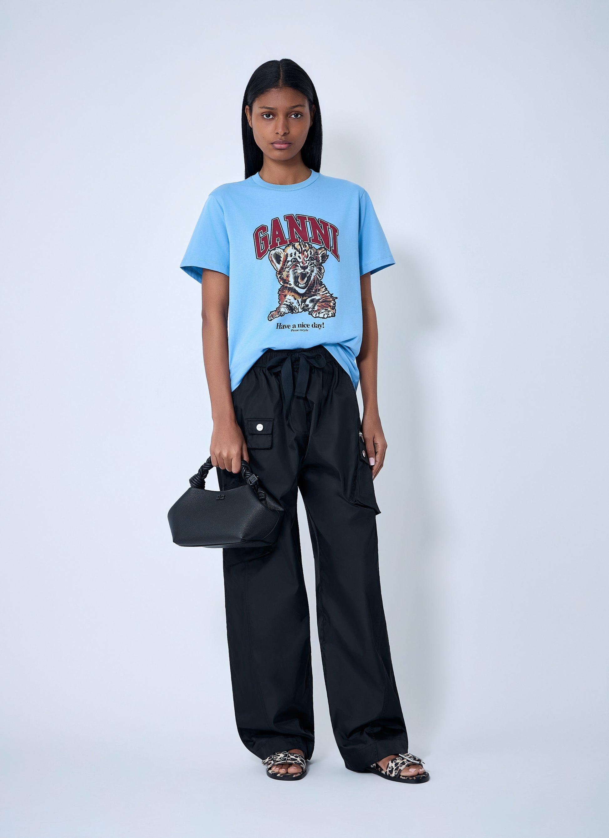 Ganni Women Logo Motif T-Shirt GANNI