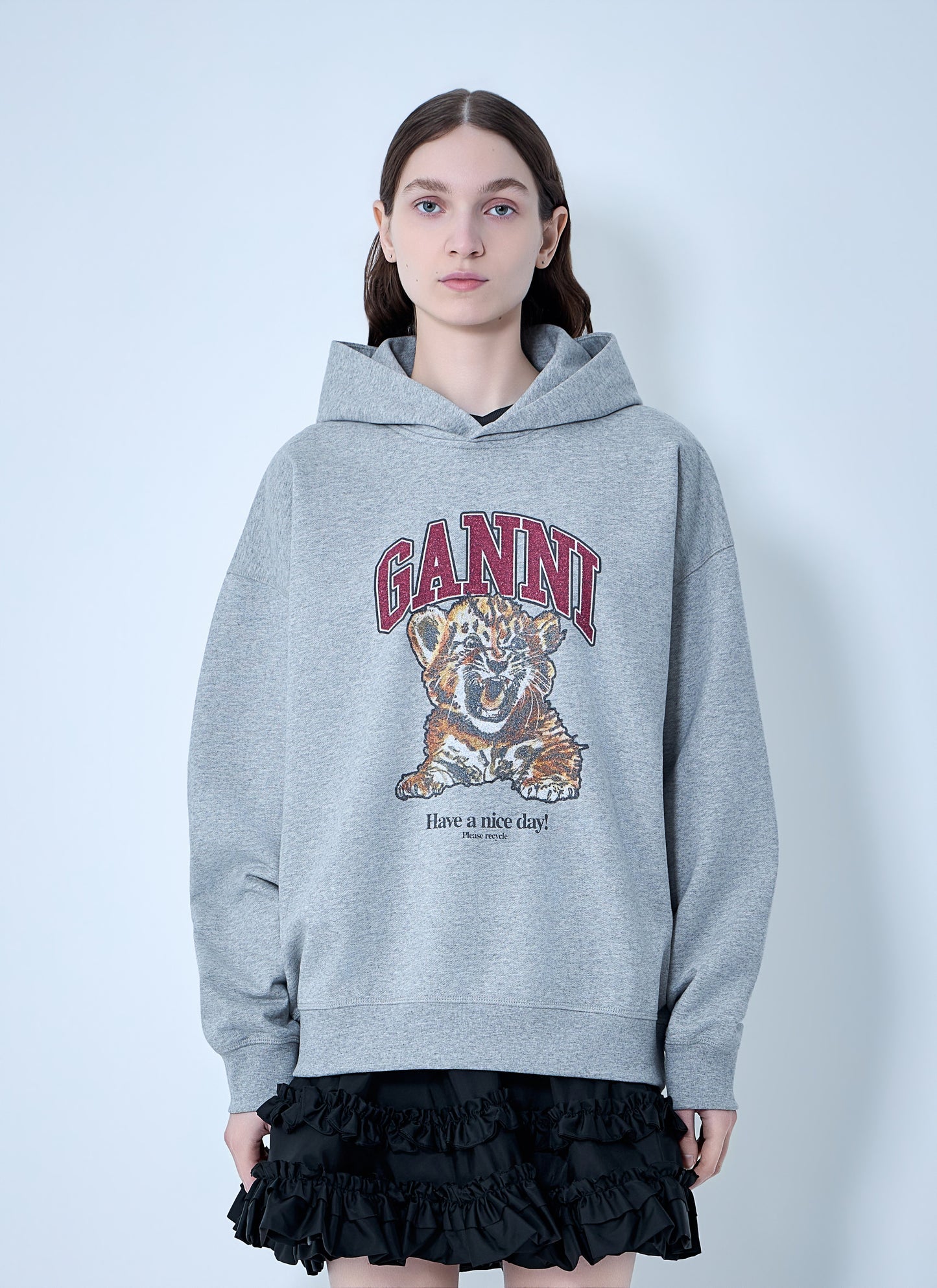 Ganni Women Isoli Beaded Baby Tiger Print Sweatshirt GANNI
