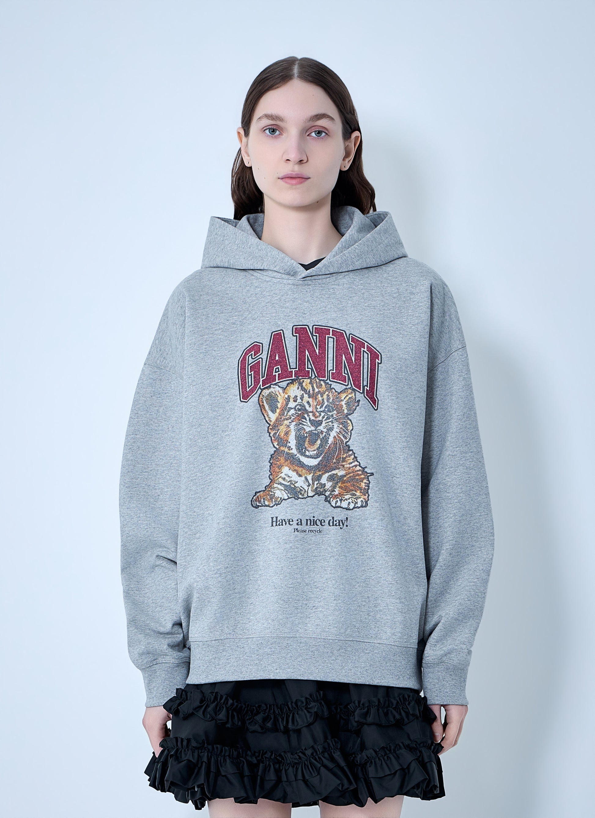 Ganni Women Isoli Beaded Baby Tiger Print Sweatshirt GANNI